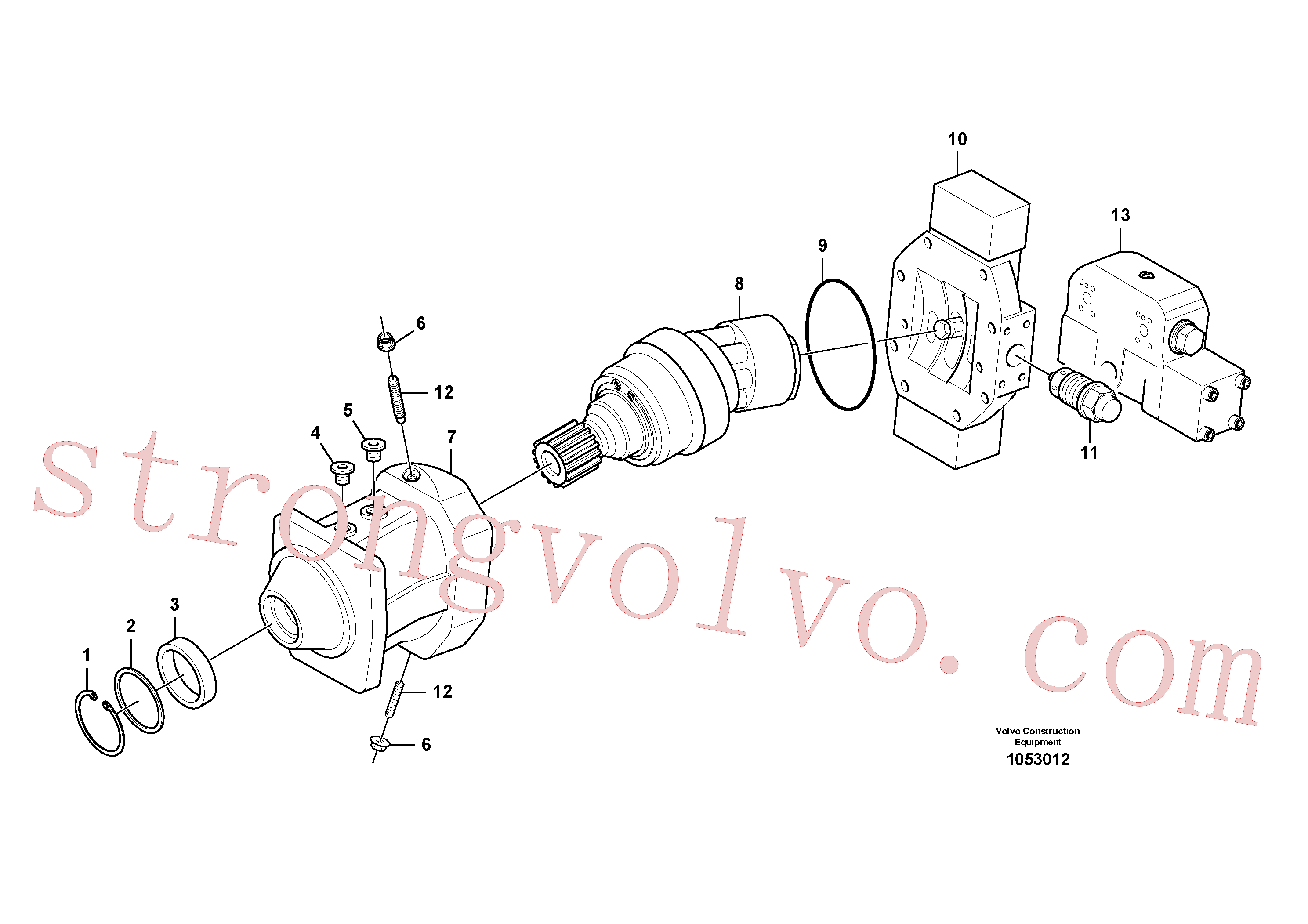 VOE11701470 Volvo Motor de deslocação(1053012 Montagem)