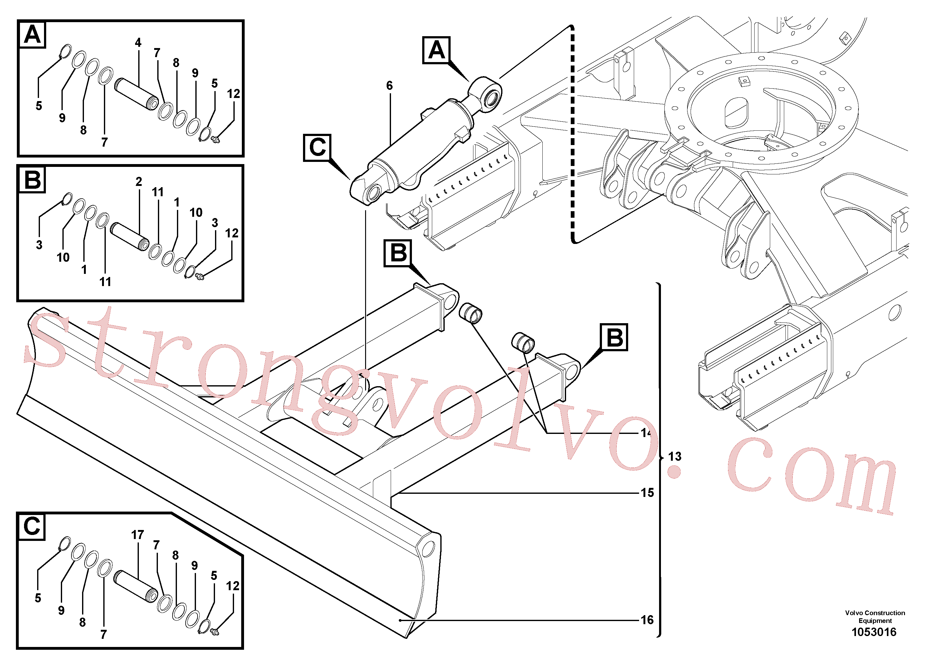 VOE11802609 Volvo Lâmina niveladora(1053016 Montagem)