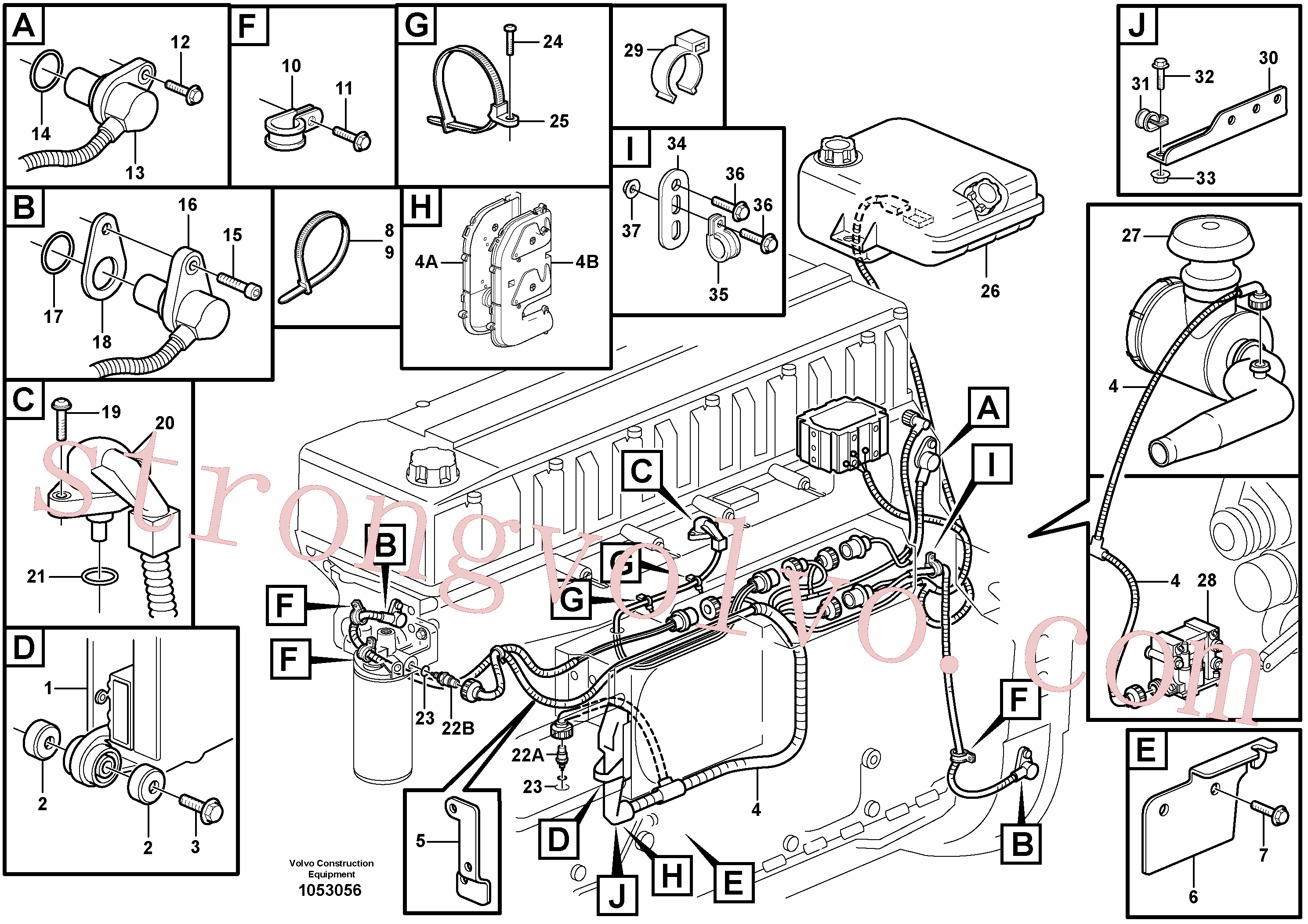 VOE974673 Volvo Cablagem, ECU do motor(1053056 Montagem)