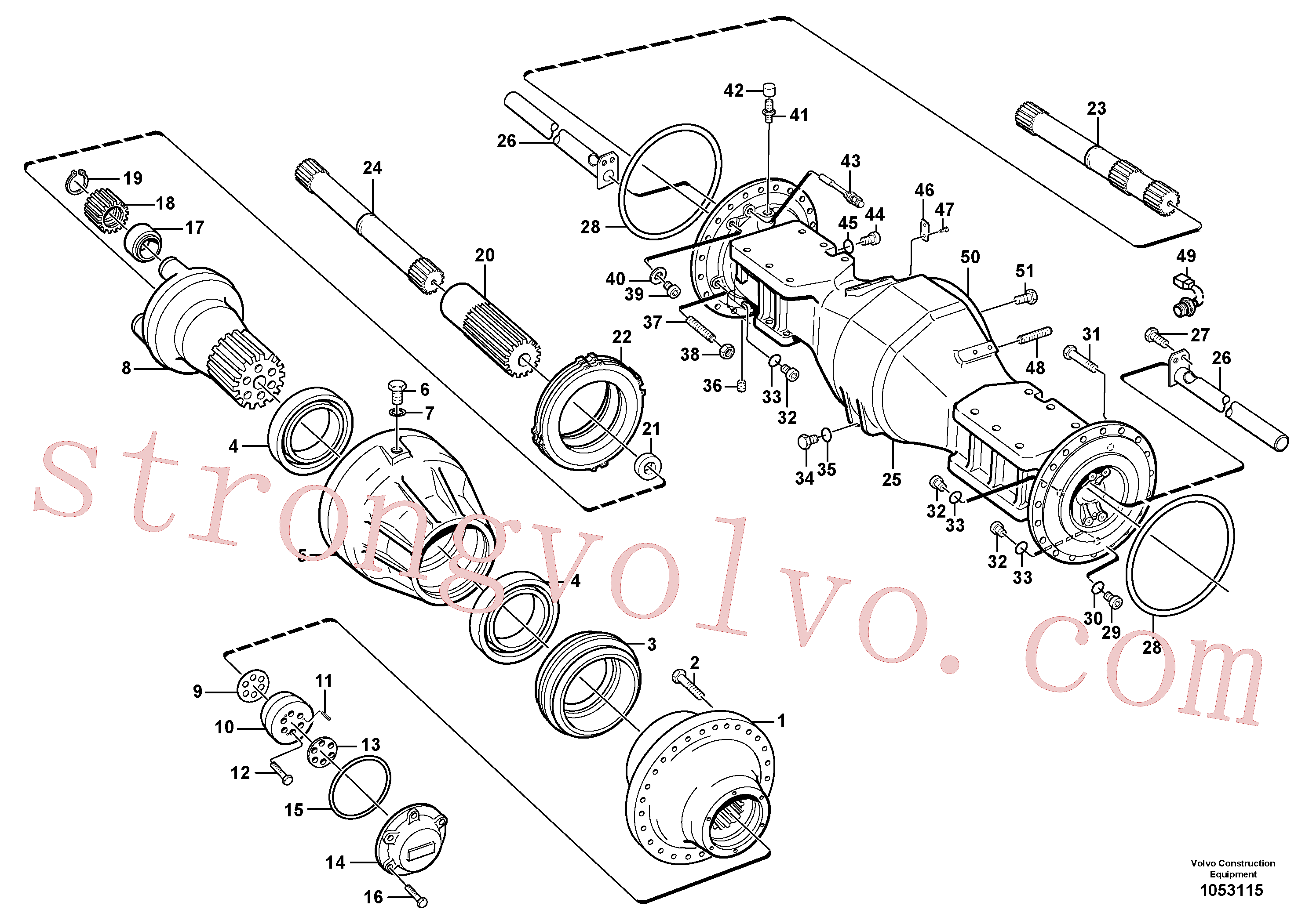 VOE968145 Volvo Veio planetário, dianteiro(1053115 Montagem)