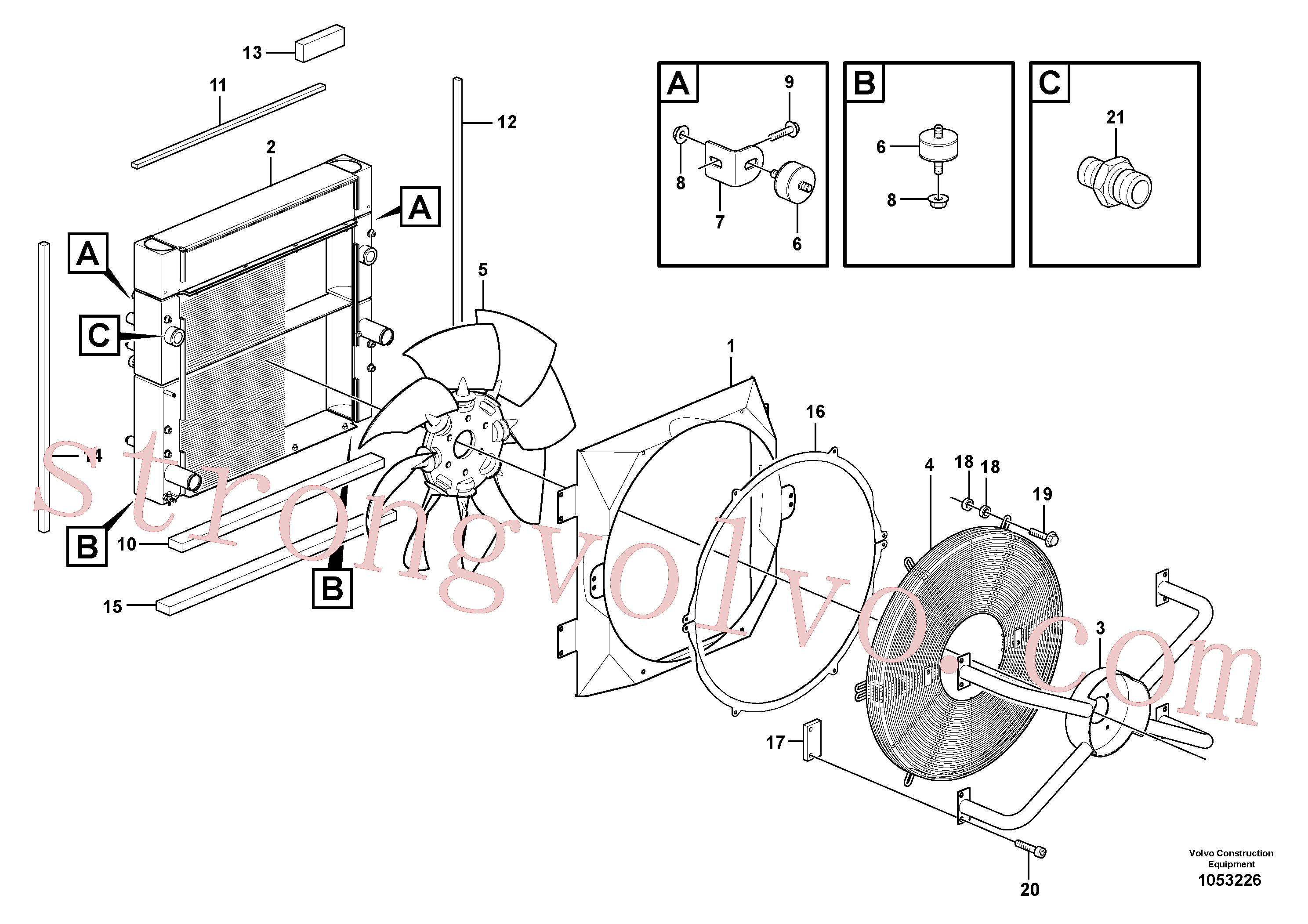 Volvo Acessórios para escavadeira VOE949869 Arruela espaçadora Acessórios