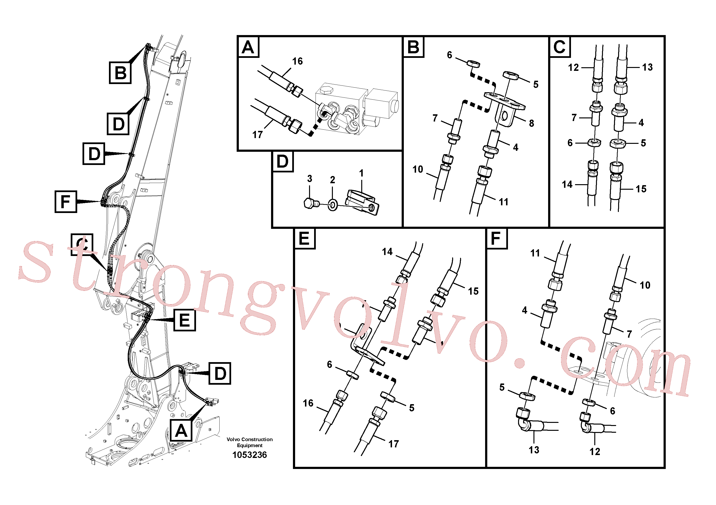 VOE936247 Volvo Hidráulica de serviço, encaixe rápido na lança(1053236 Montagem)