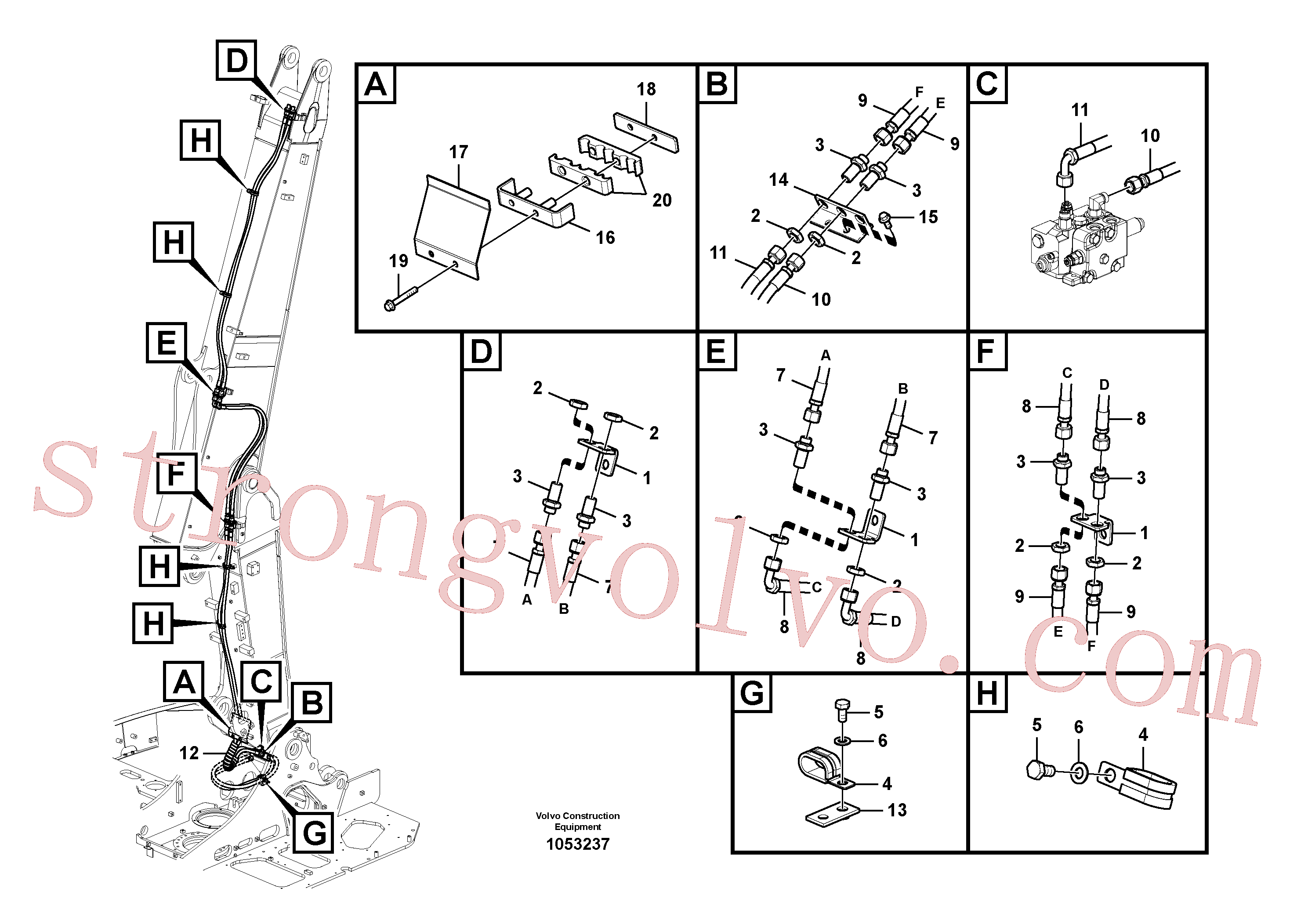 VOE938239 Mangueira completa Volvo escavadeira
