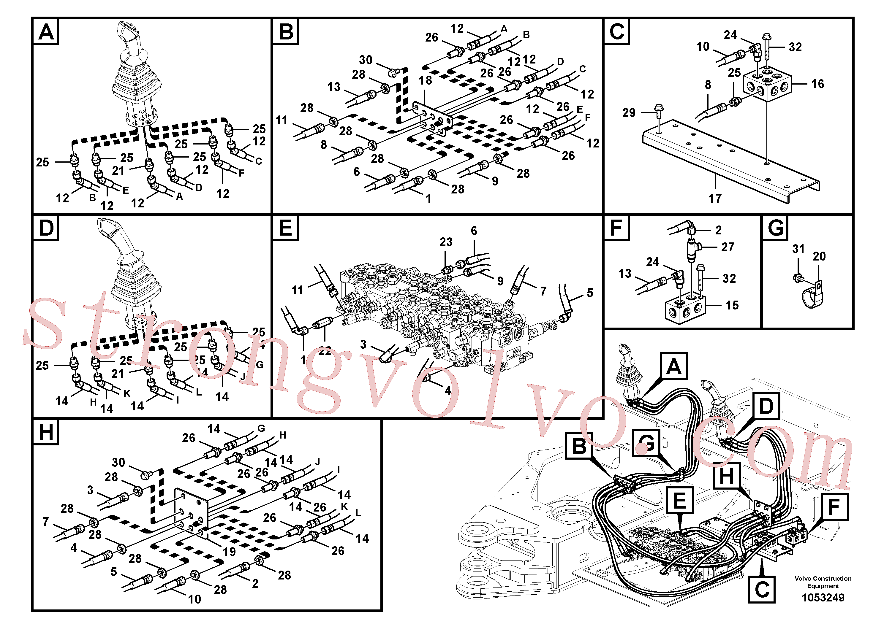 VOE15022993 Volvo Sistema servomotor, válvula de comando para válvula de comando à distância(1053249 Montagem)