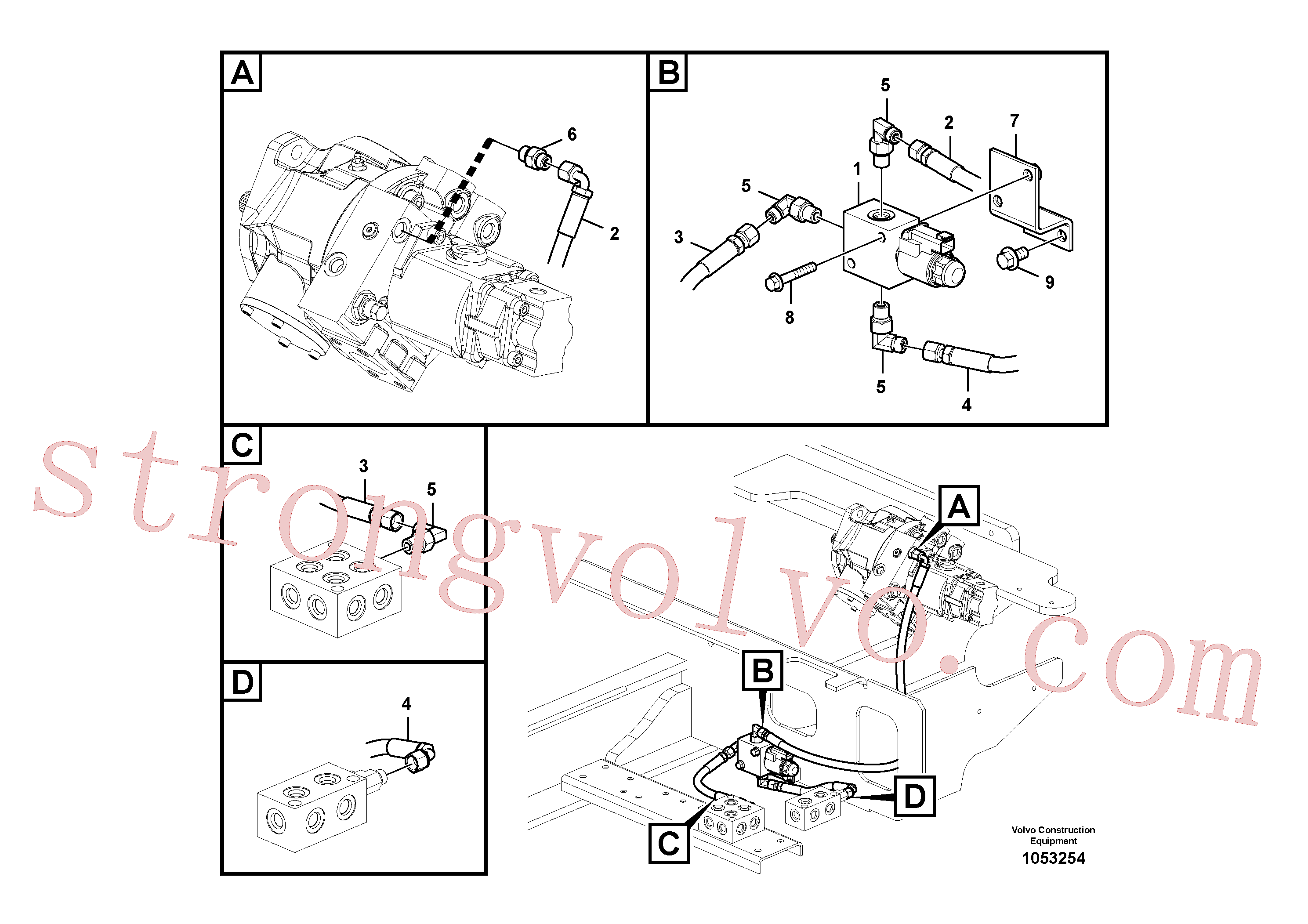 VOE14576752 Volvo Sistema servomotor, válvula de comando para válvula solenóide(1053254 Montagem)
