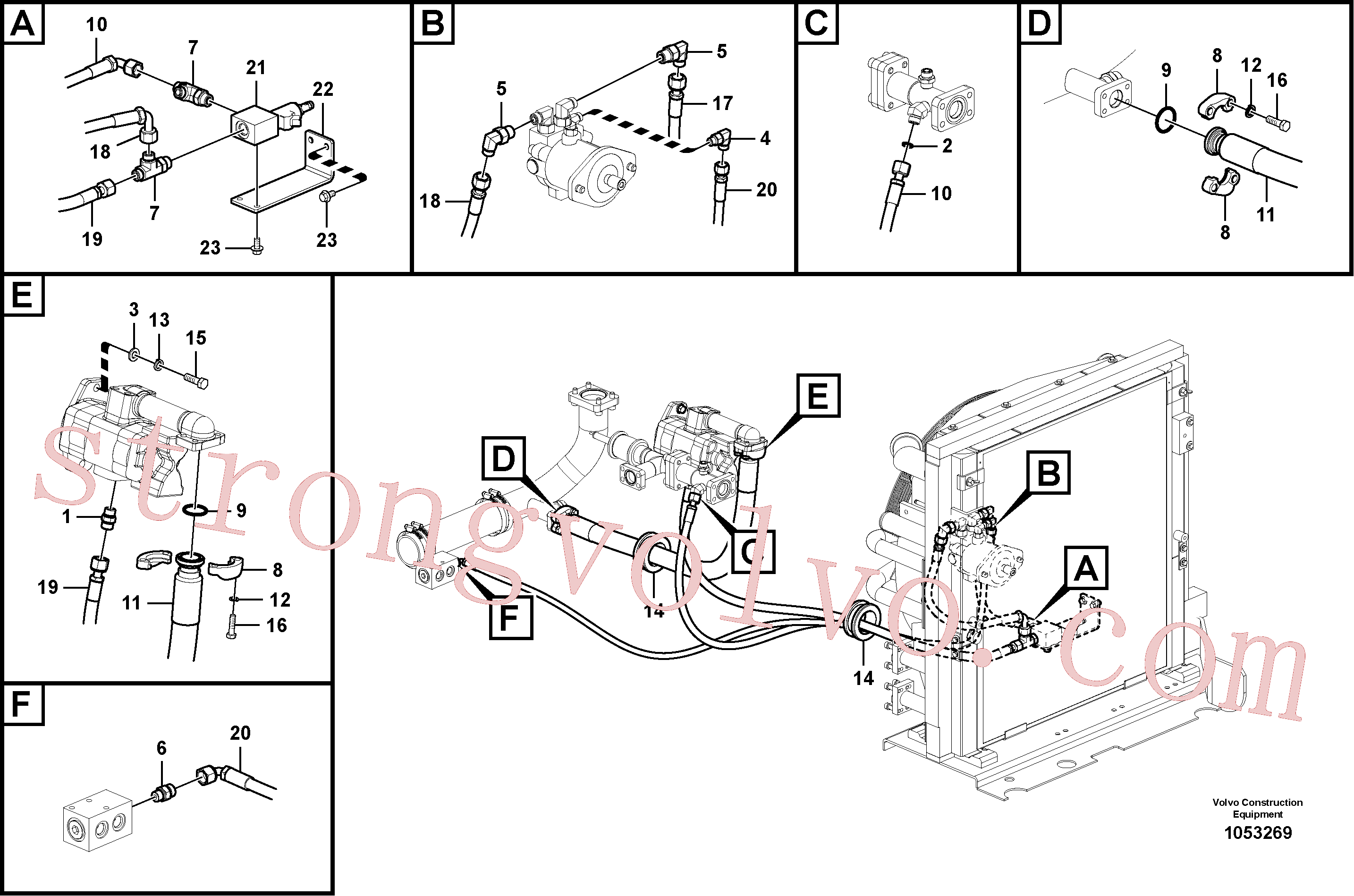 VOE14548755 Volvo Sistema hidráulico, sistema refrigerante do óleo(1053269 Montagem)