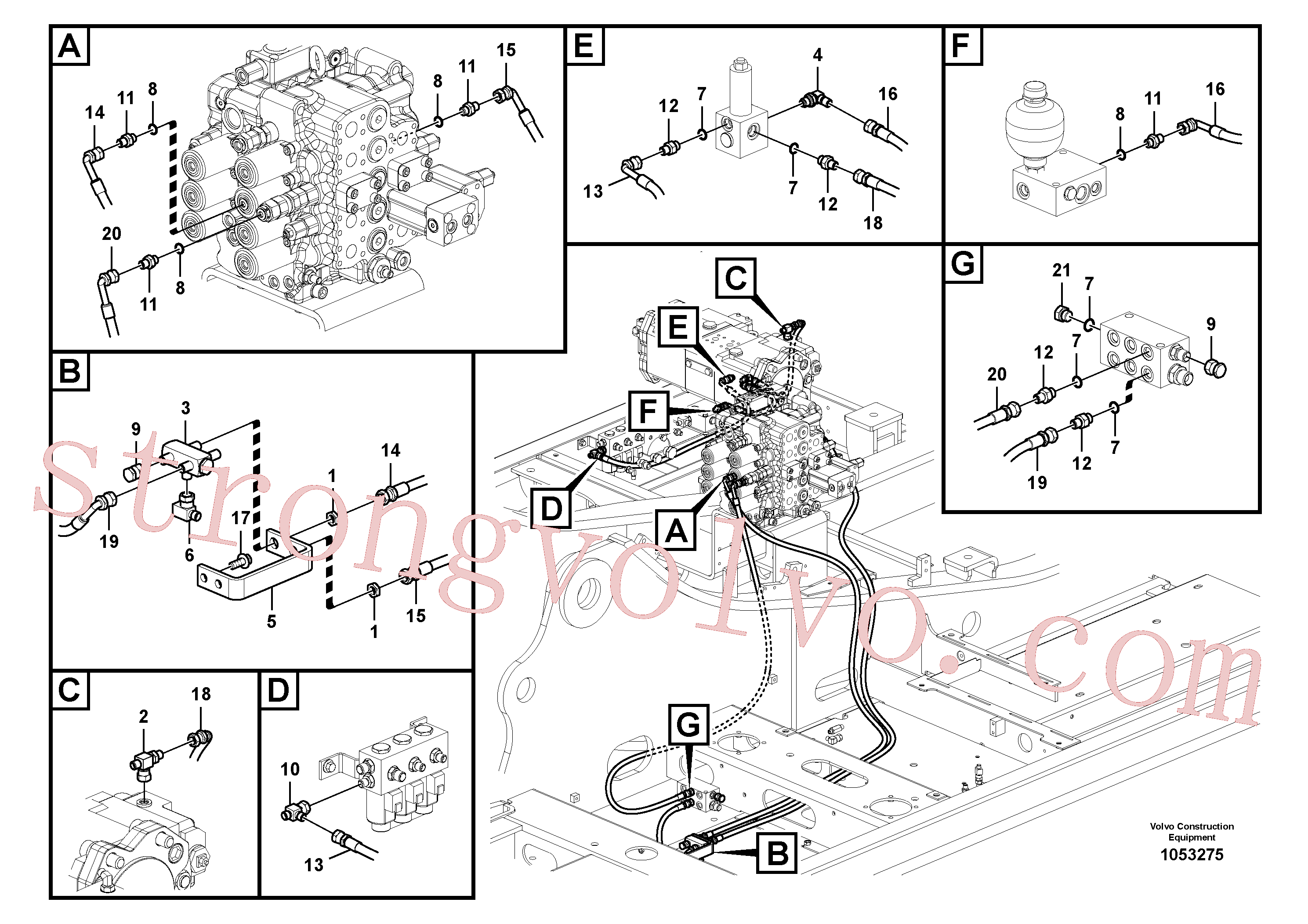 SA9453-02246 Volvo Sistema servomotor, martelo e corte(1053275 Montagem)