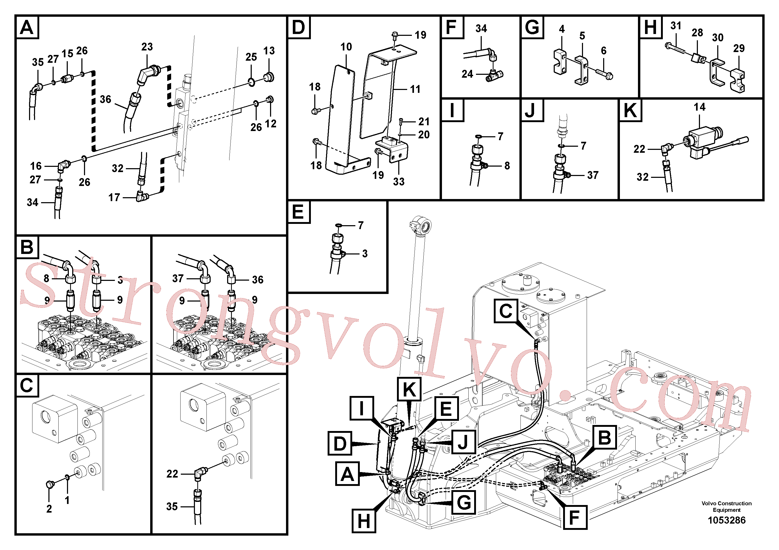 VOE14881286 Mangueira completa Volvo escavadeira
