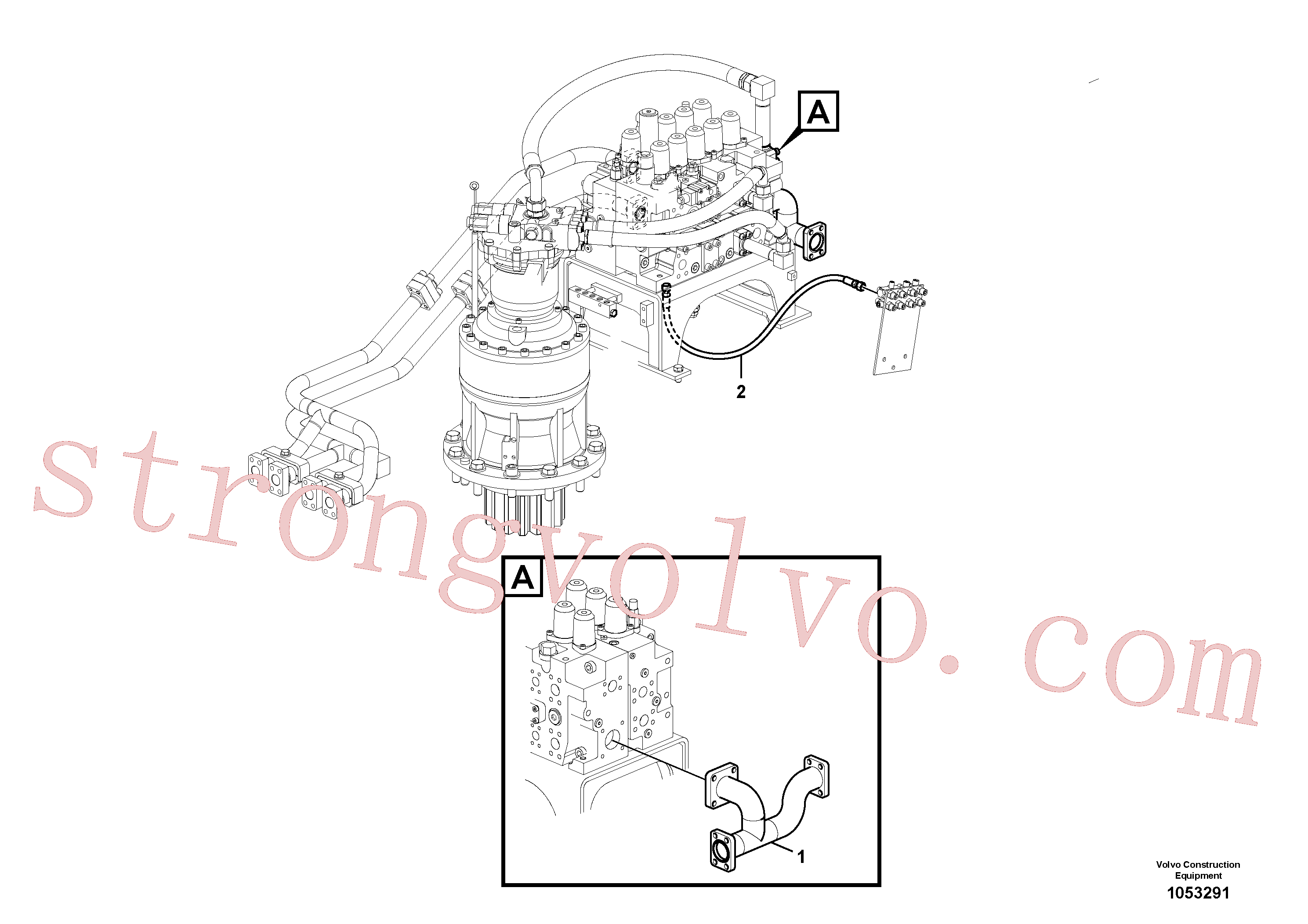 VOE14500941 Volvo Sistema hidráulico, válvula de comando da lança e articulação(1053291 Montagem)