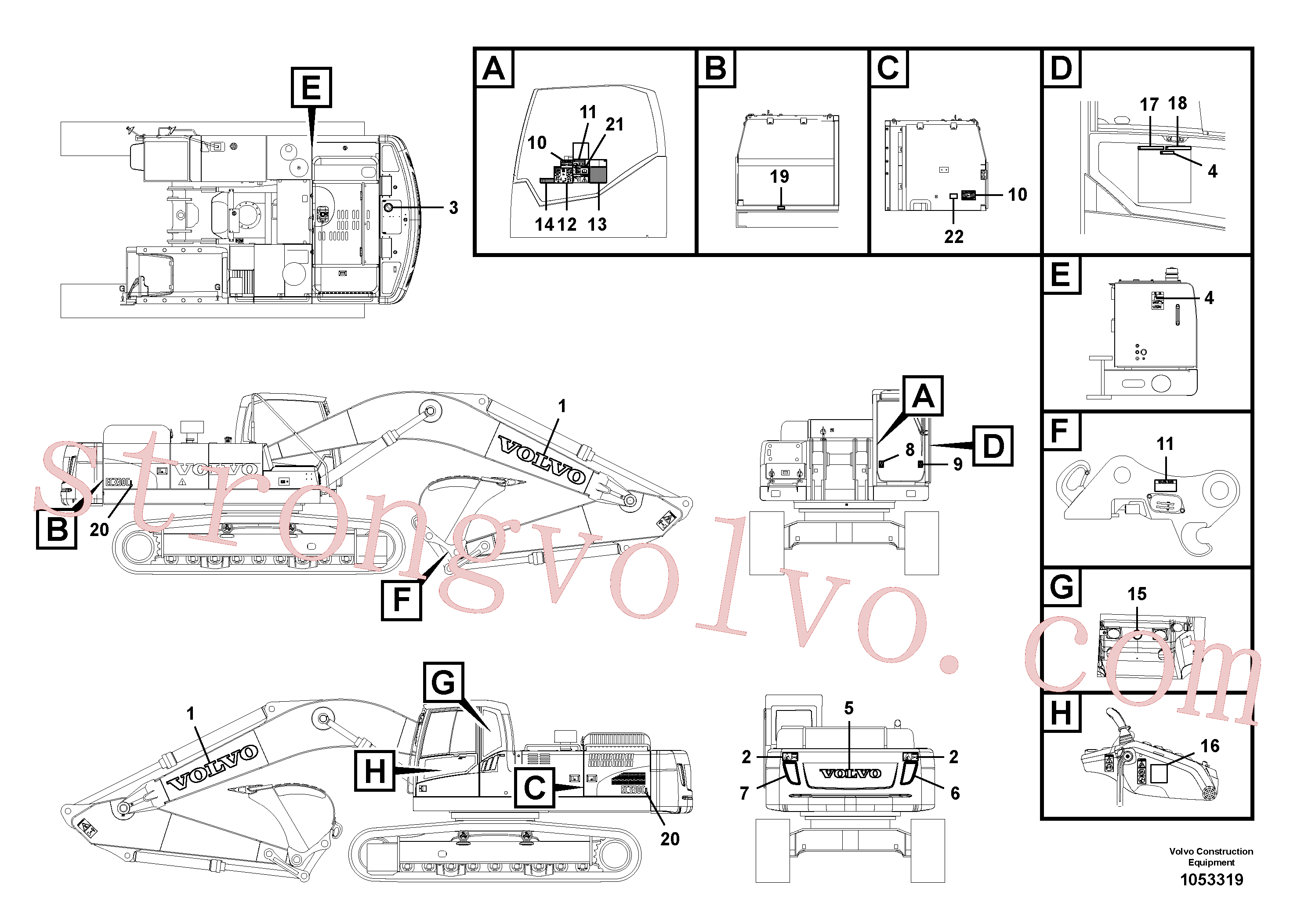VOE14514814 Volvo Etiquetas adesivas(1053319 Montagem)
