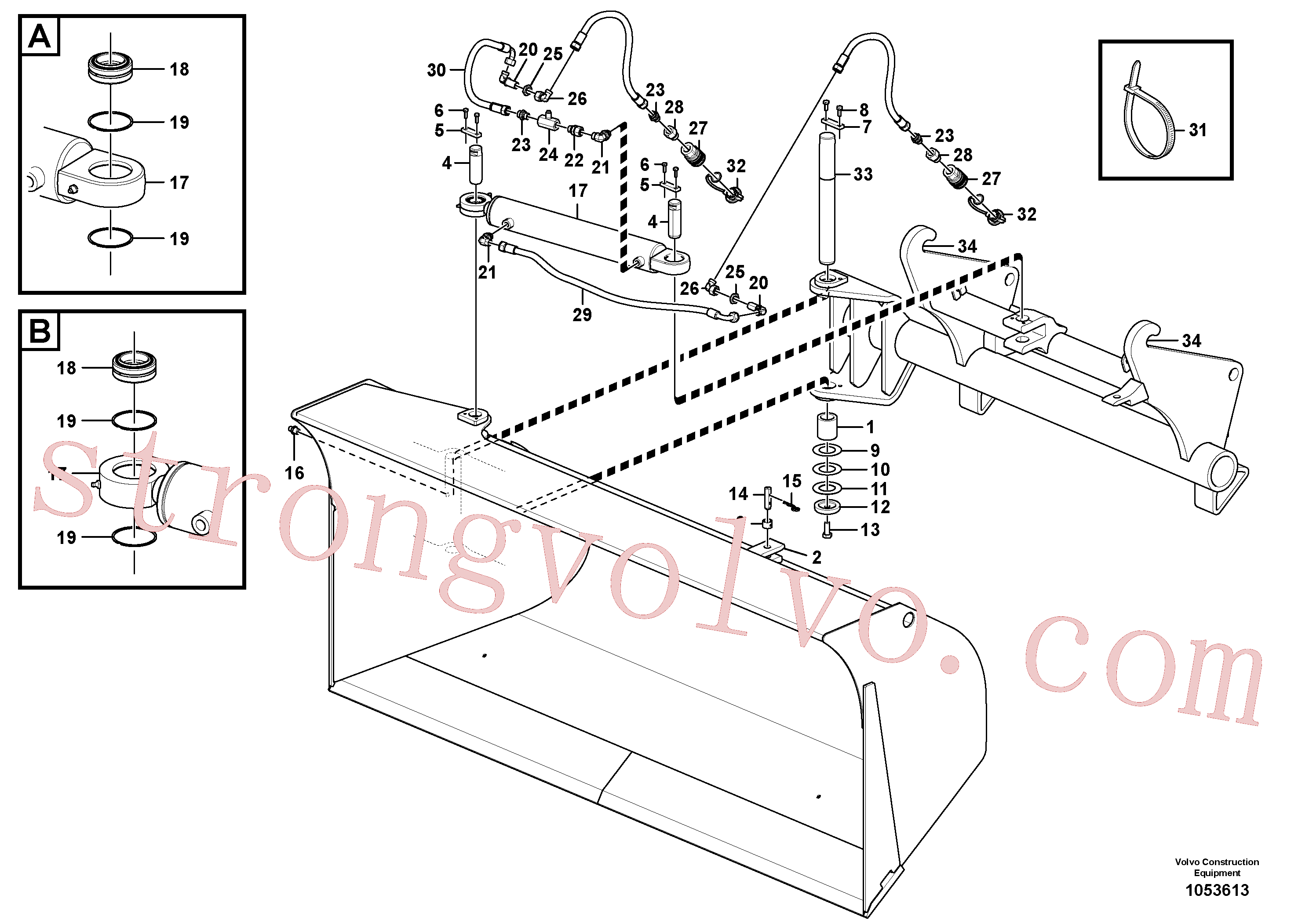 Volvo Acessórios para escavadeira ZM7091792 Niple, Peça de ligação angular Acessórios