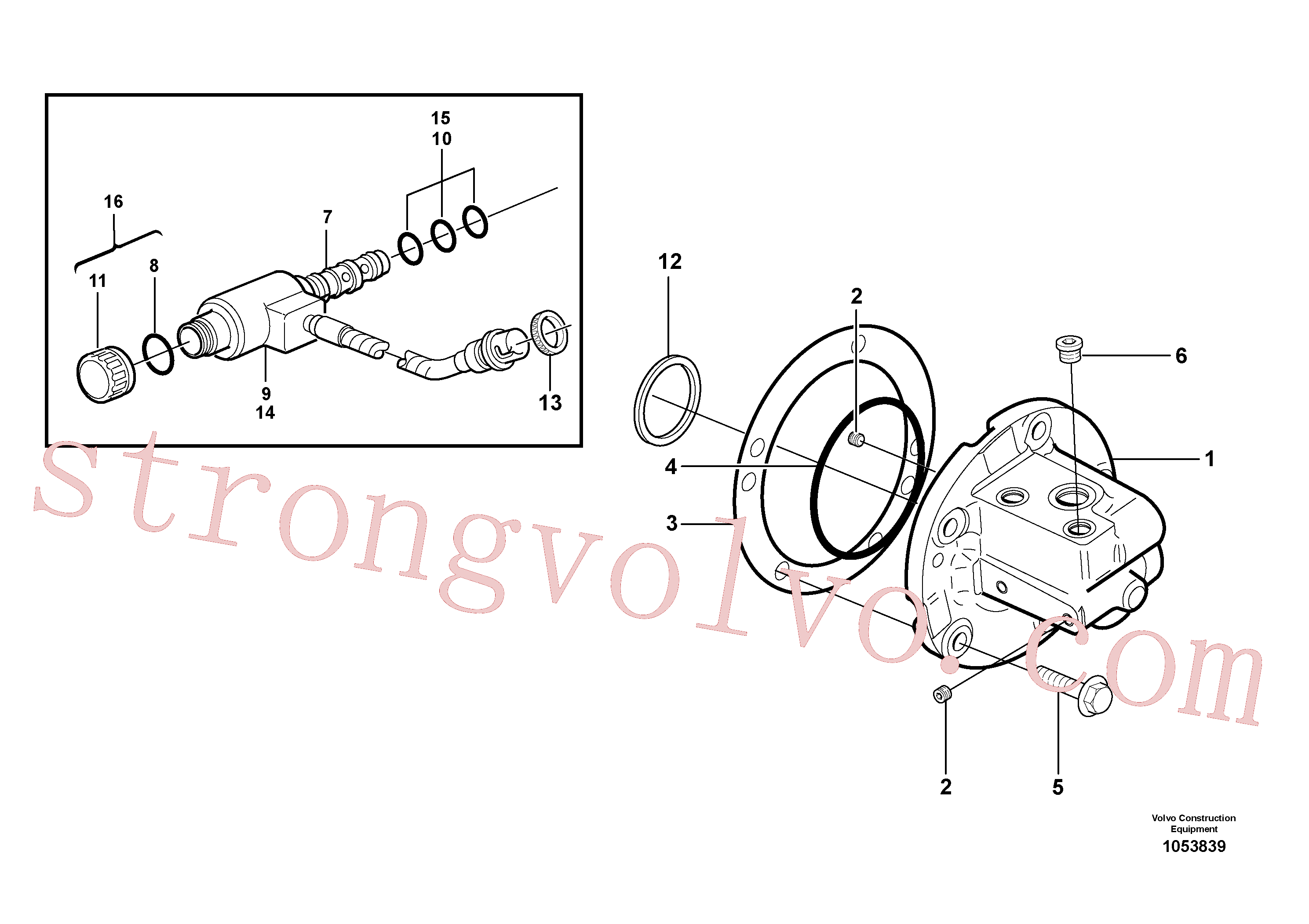 VOE11705493 Volvo Distribuidor de óleo(1053839 Montagem)