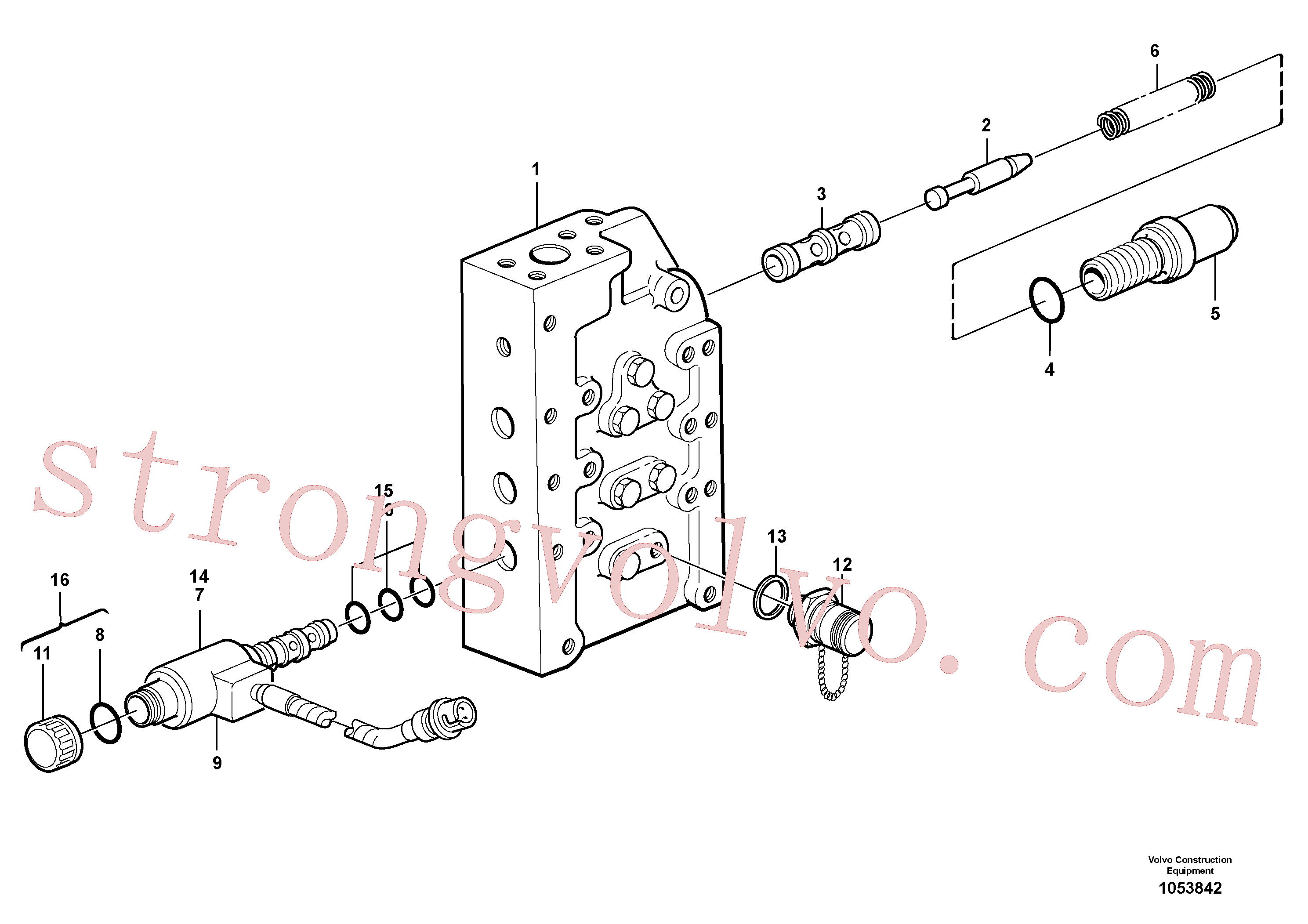 VOE15159873 Volvo Válvula do selector de gama(1053842 Montagem)