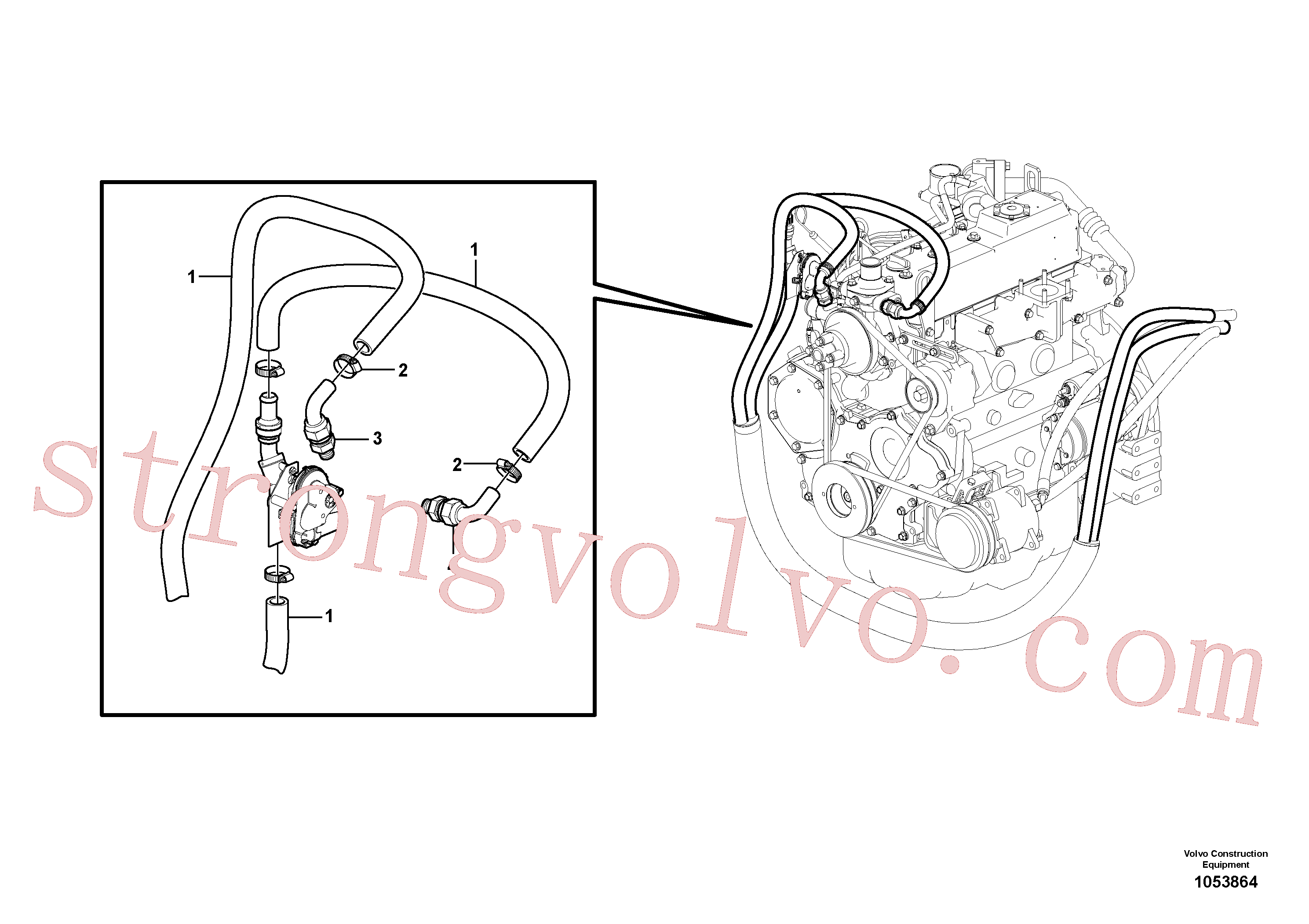 VOE943368 Volvo Sistema de aquecimento(1053864 Montagem)