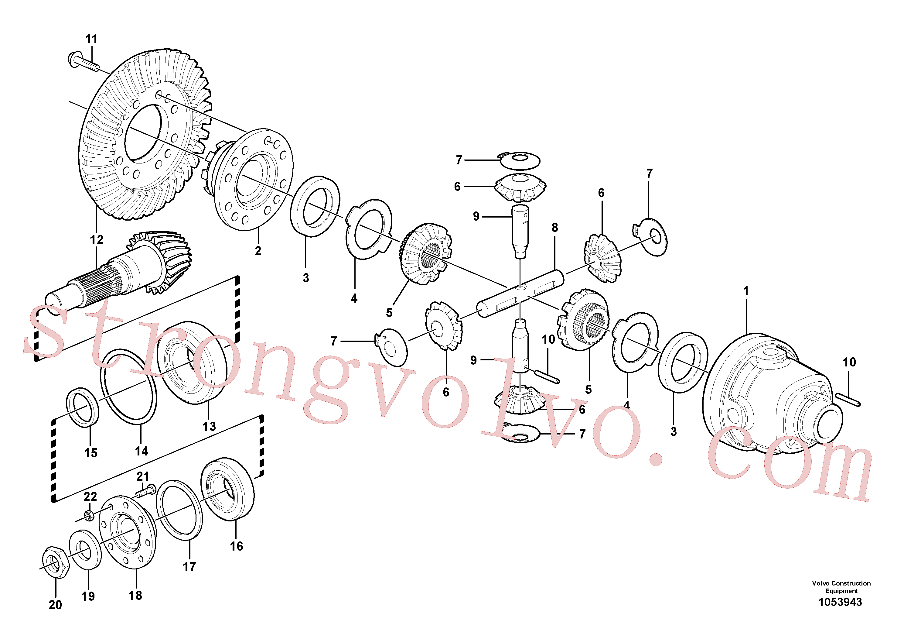 ZM2910087 Volvo Diferencial - eixo dianteiro(1053943 Montagem)