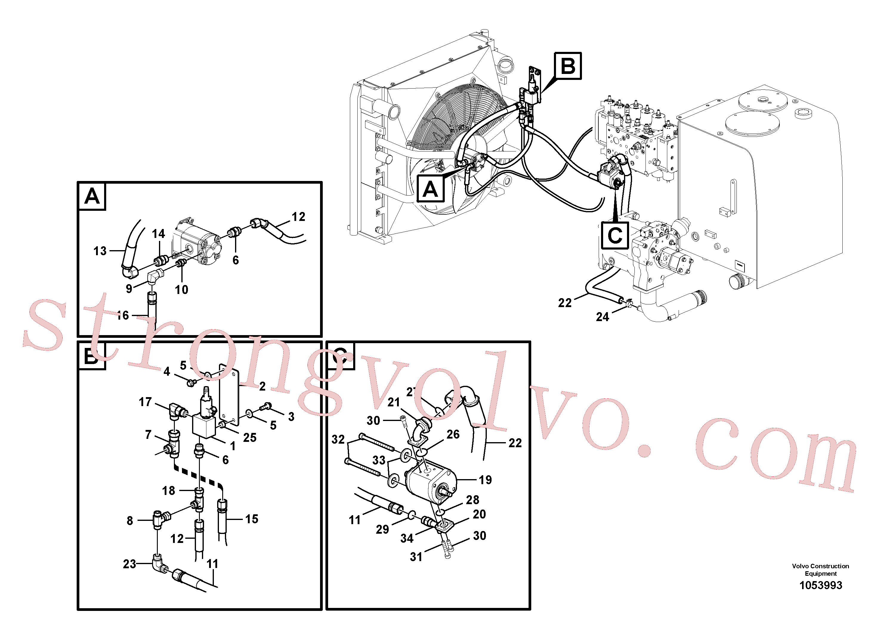 VOE14616530 Válvula de descarga Volvo escavadeira
