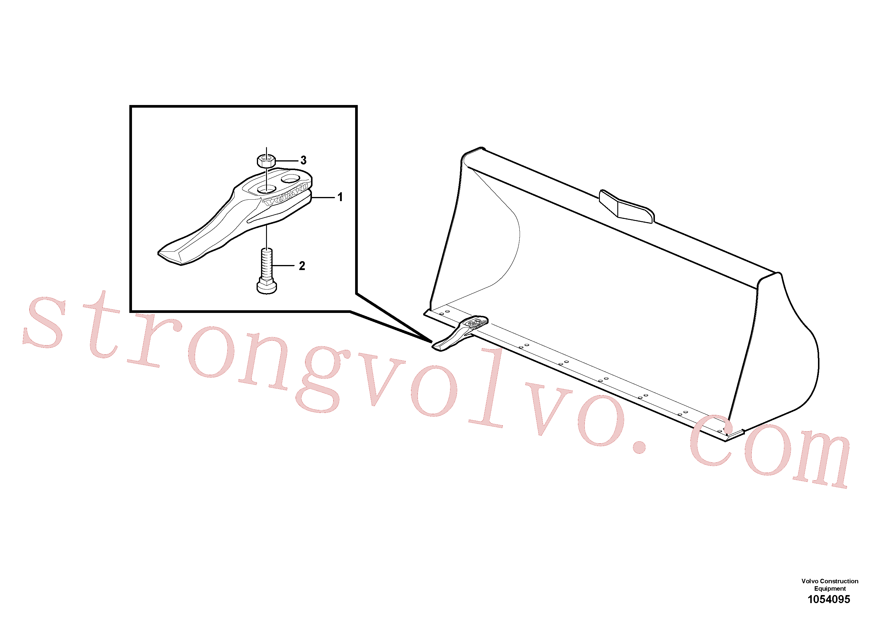 VOE11011196 Volvo Balde, direito com dentes(1054095 Montagem)