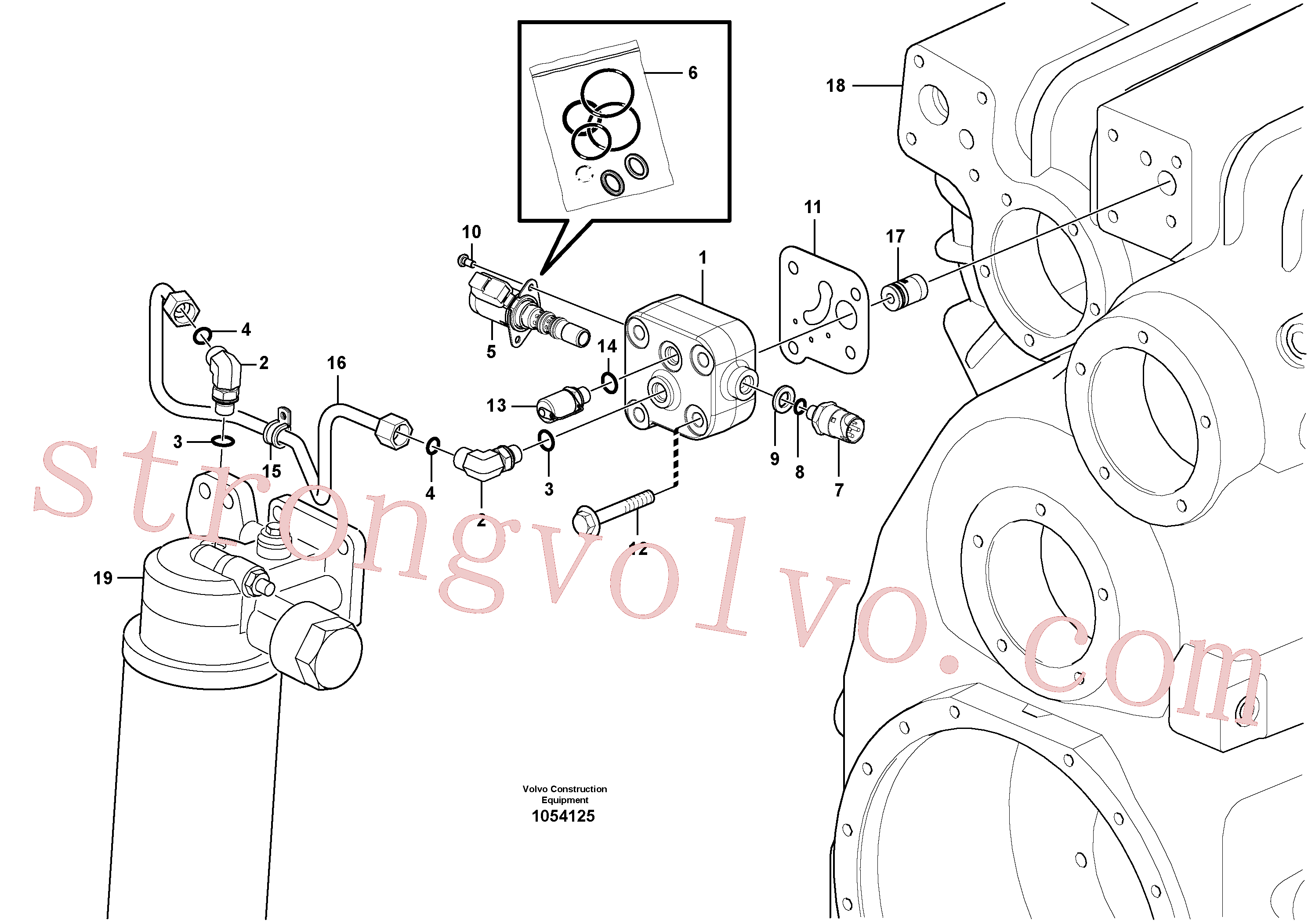 VOE17202563 Sensor de pressão Volvo escavadeira