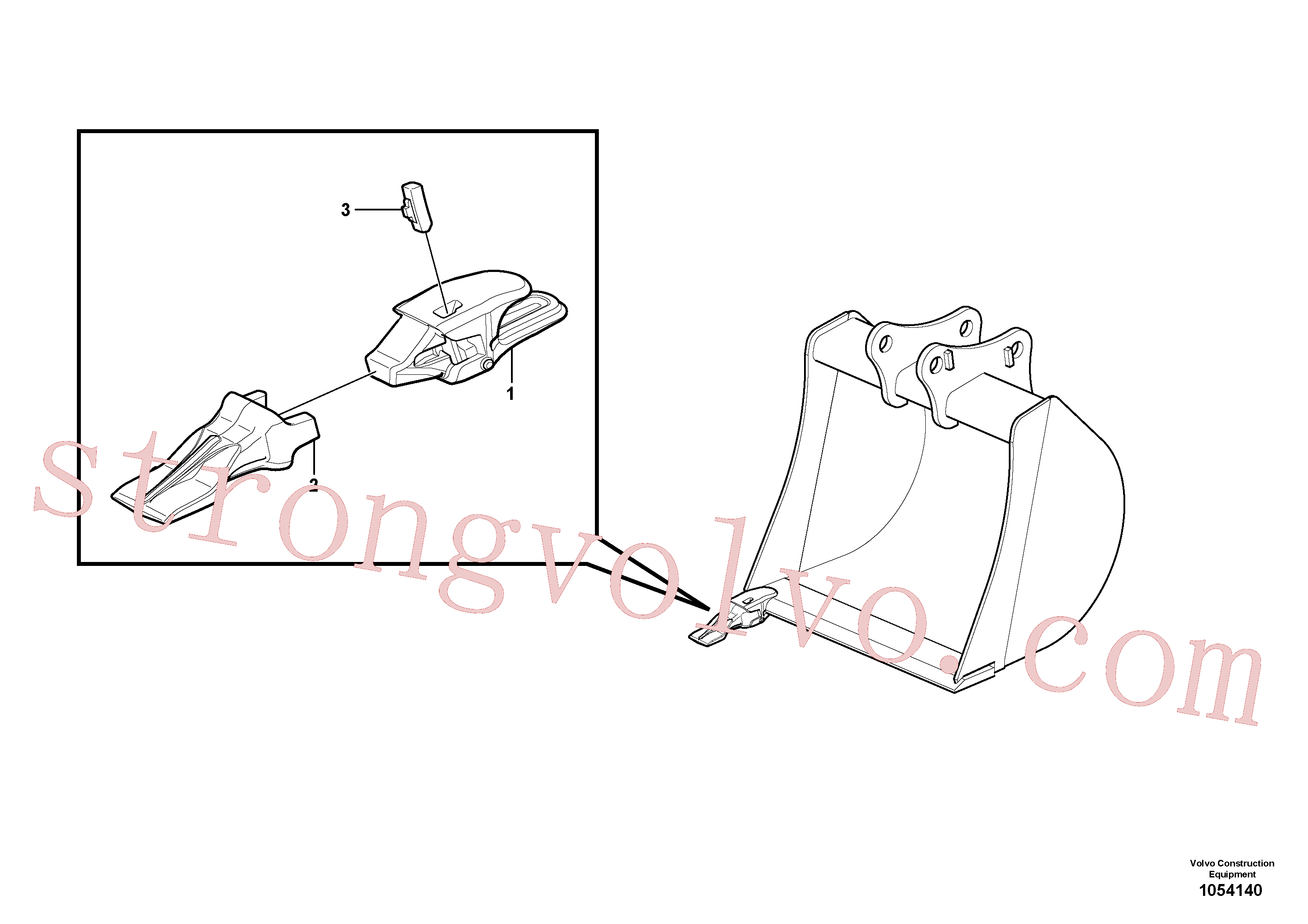 VOE15603422 Volvo Balde, direito com dentes(1054140 Montagem)