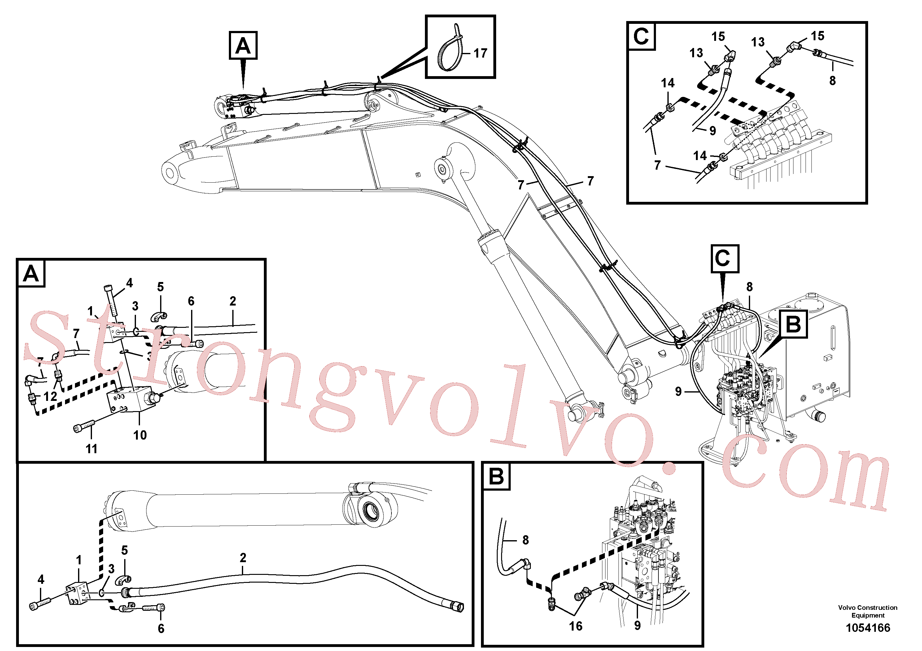 VOE11706482 Volvo Hidráulica de serviço, ruptura do braço de afundamento(1054166 Montagem)