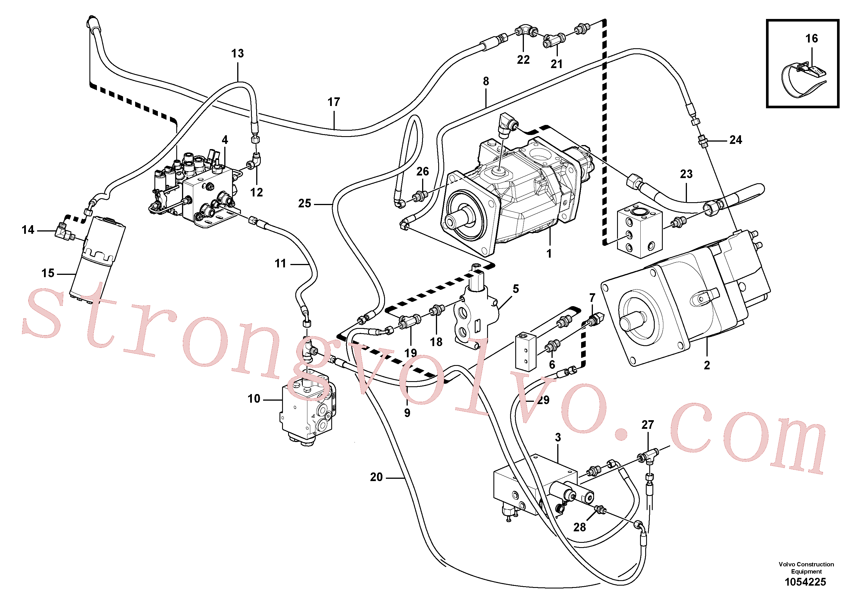 VOE11173214 Volvo Linhas sensoras de carga e de fuga(1054225 Montagem)