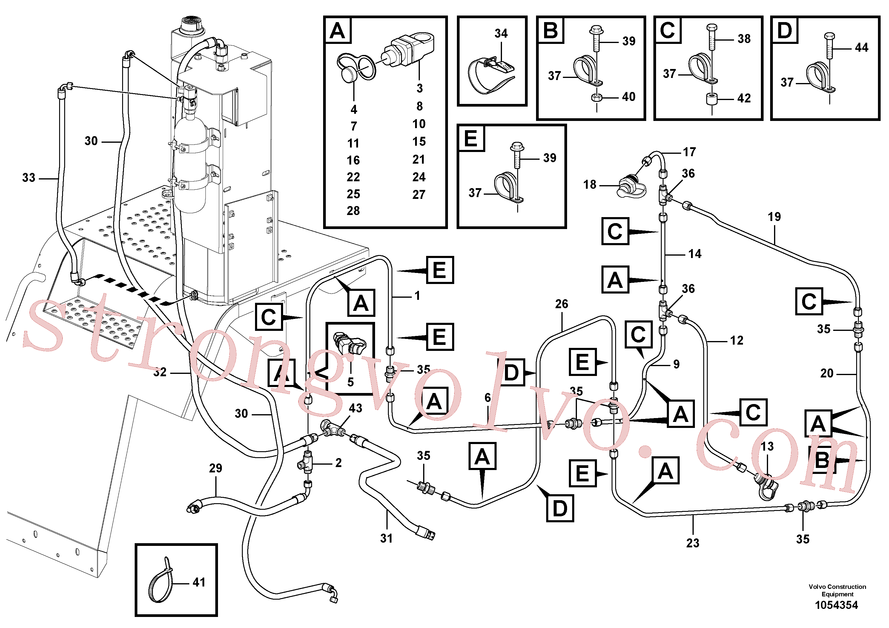 VOE15108324 Volvo Sistema de extinção(1054354 Montagem)