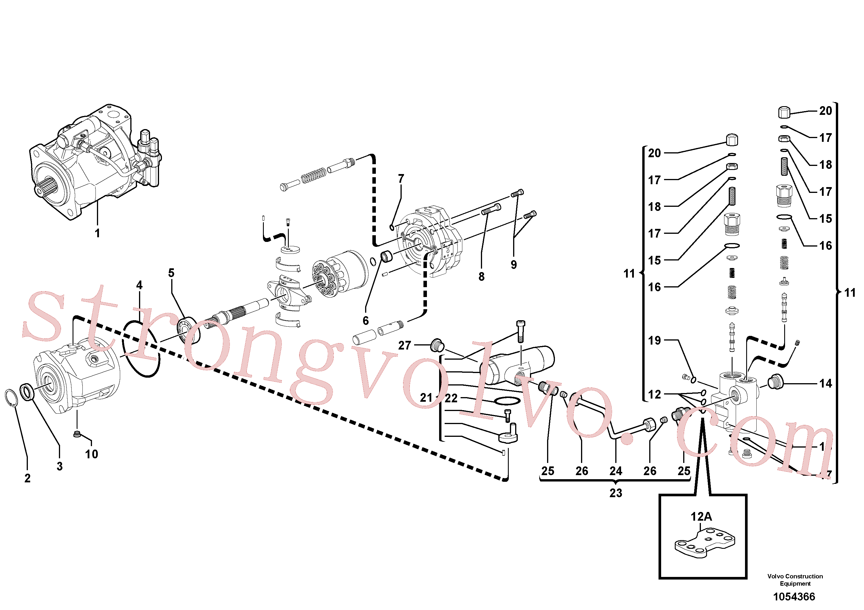 VOE15043013 Volvo Bomba hidráulica(1054366 Montagem)