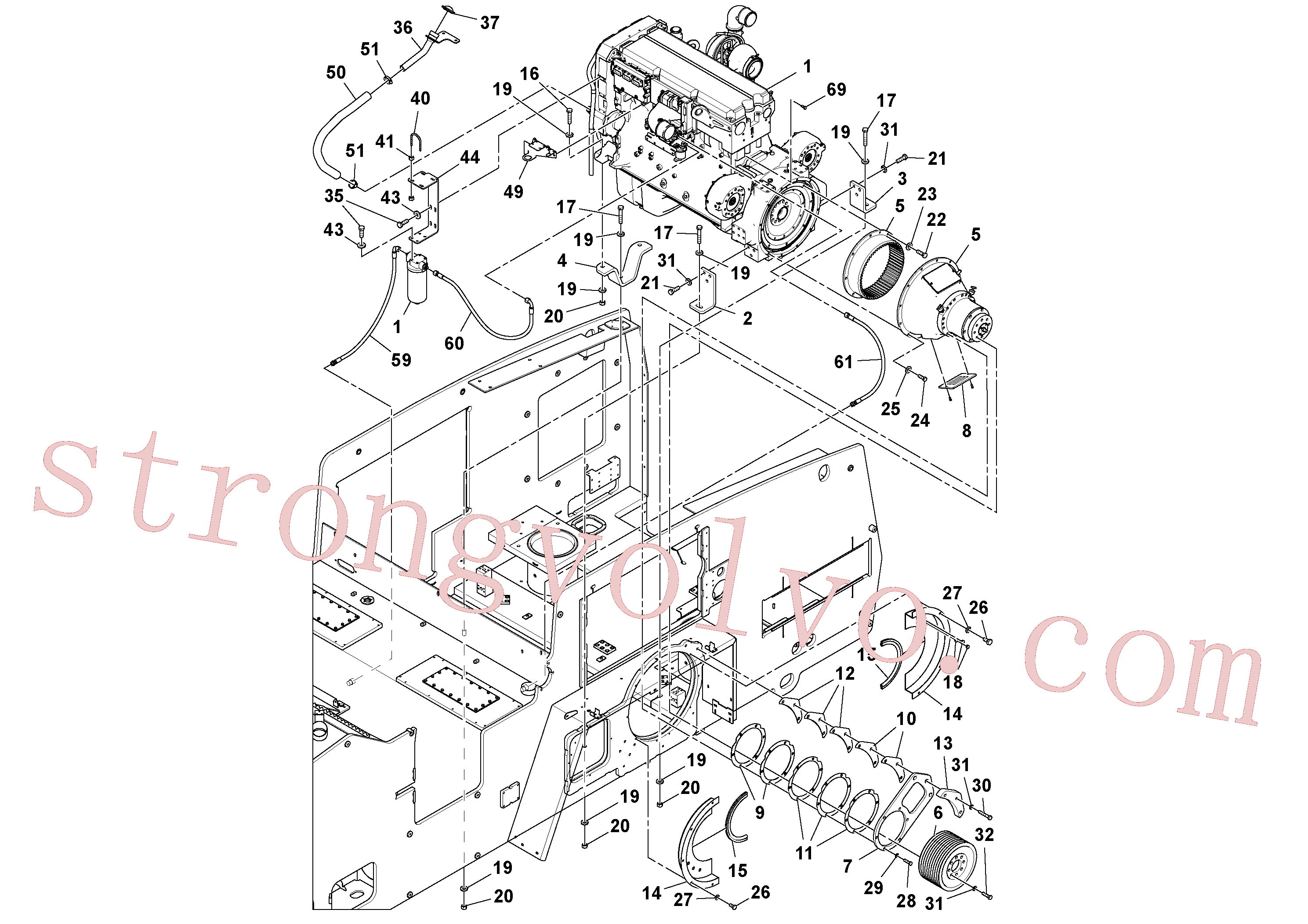 VOE983311 Volvo Conjunto de motor(1054476 Montagem)