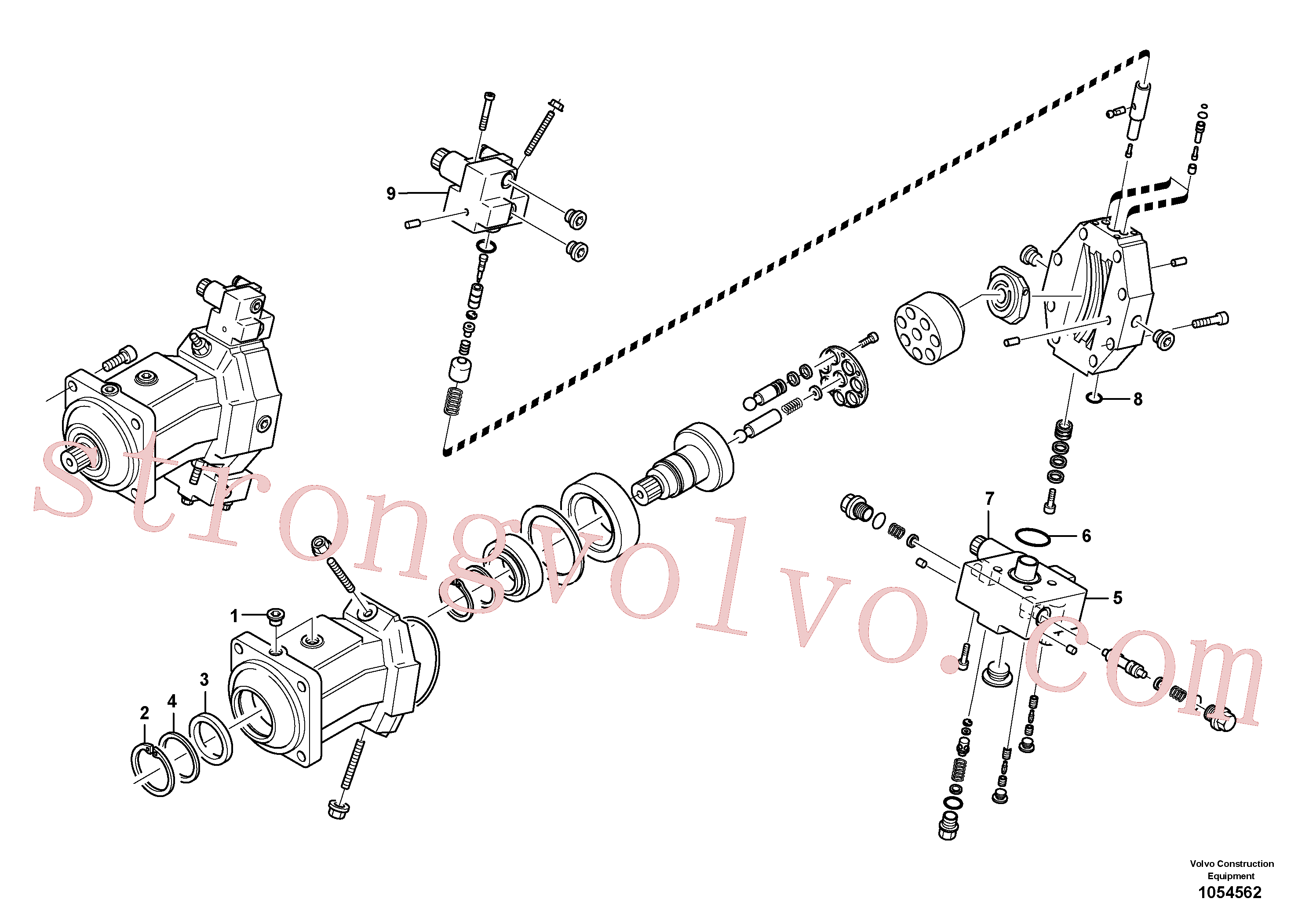PJ7416138 Volvo Motor de deslocamento variável(1054562 Montagem)