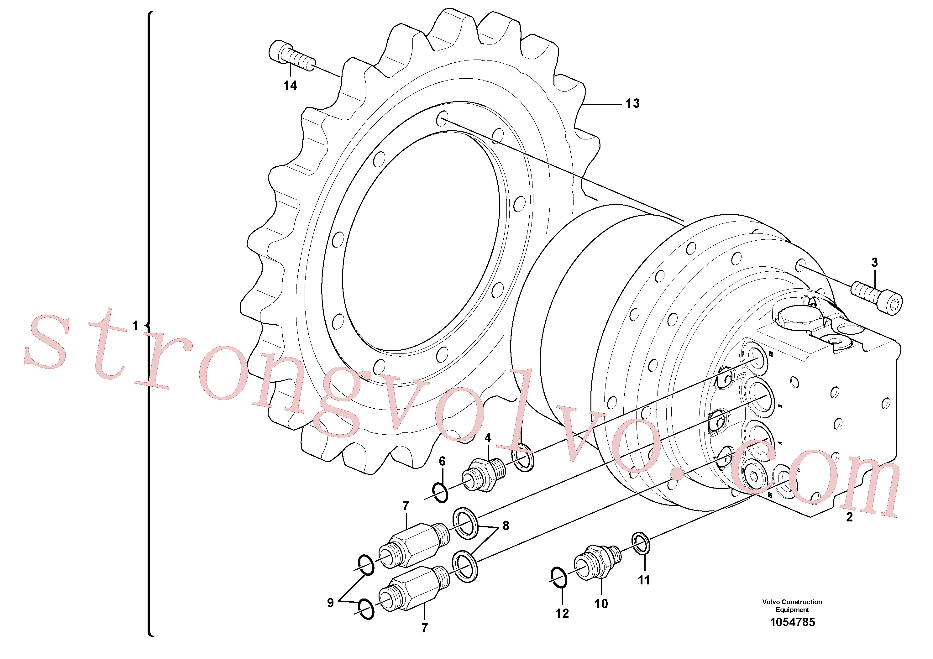 ZM7097911 Volvo Motor de curso com peças de montagem(1054785 Montagem)