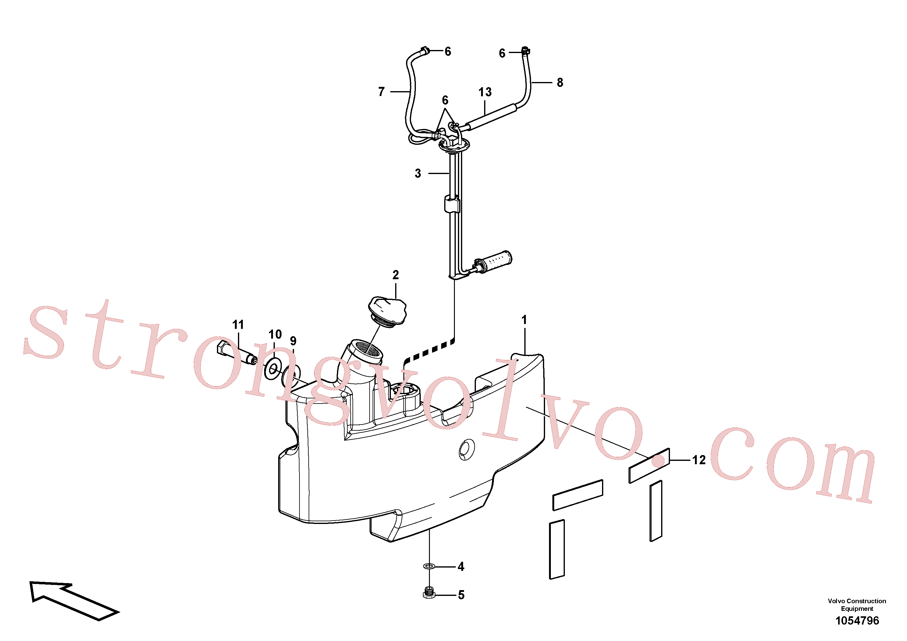 VOE11807776 Volvo Depósito de combustível com acessórios(1054796 Montagem)