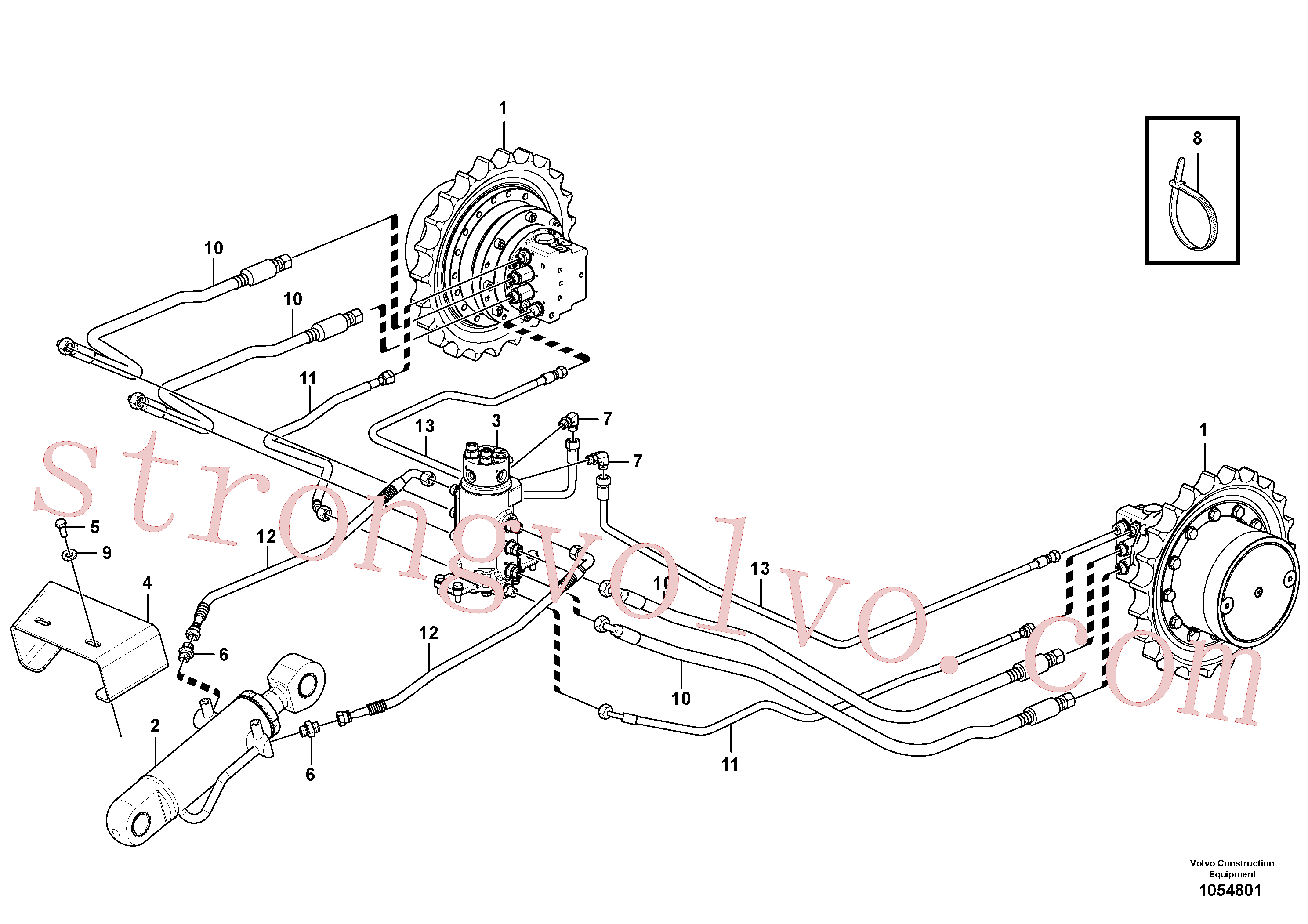 VOE15639391 Volvo Circuito hidráulico (estrutura inferior)(1054801 Montagem)