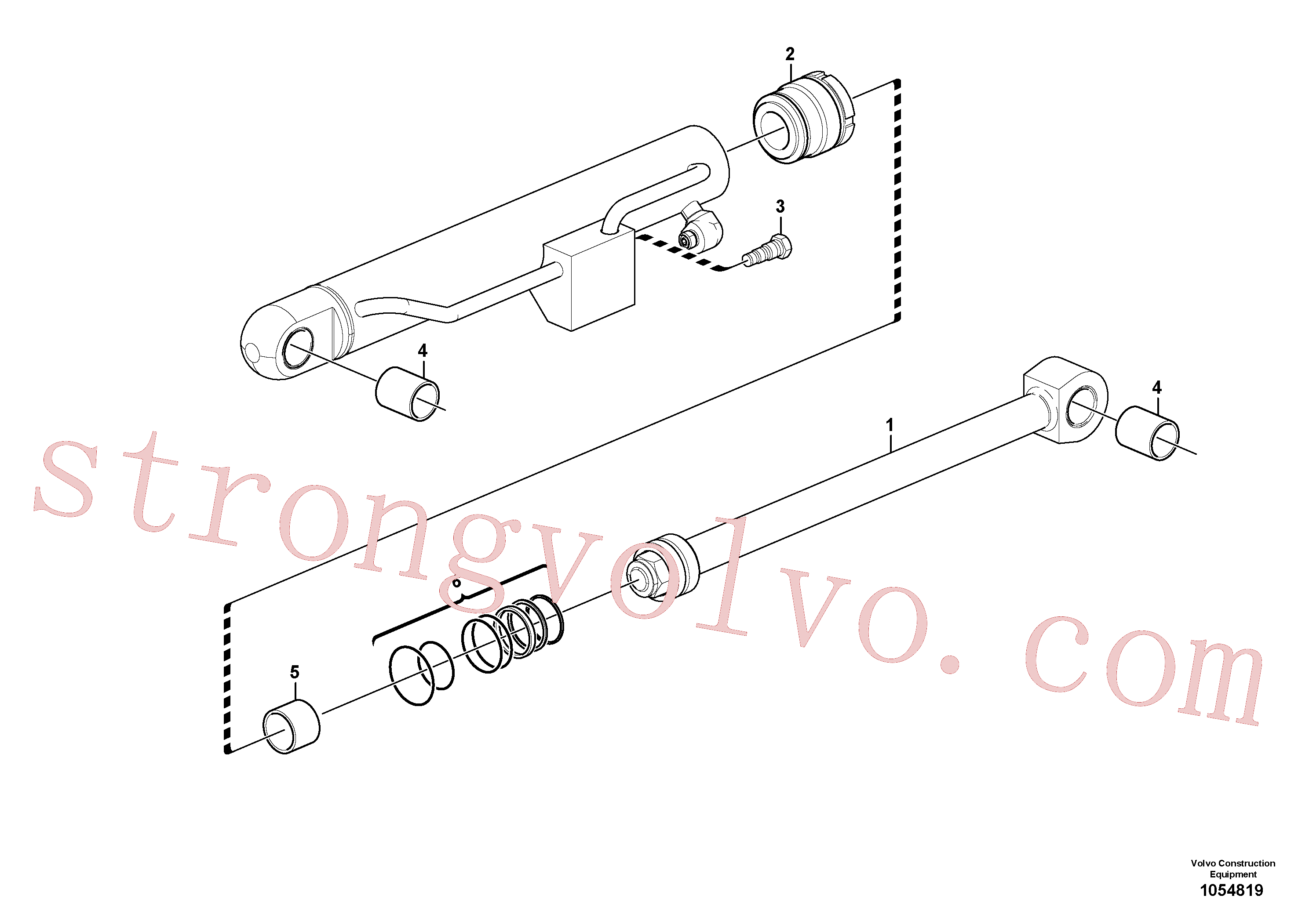VOE15614222 Volvo Cilindro de rasto variável(1054819 Montagem)