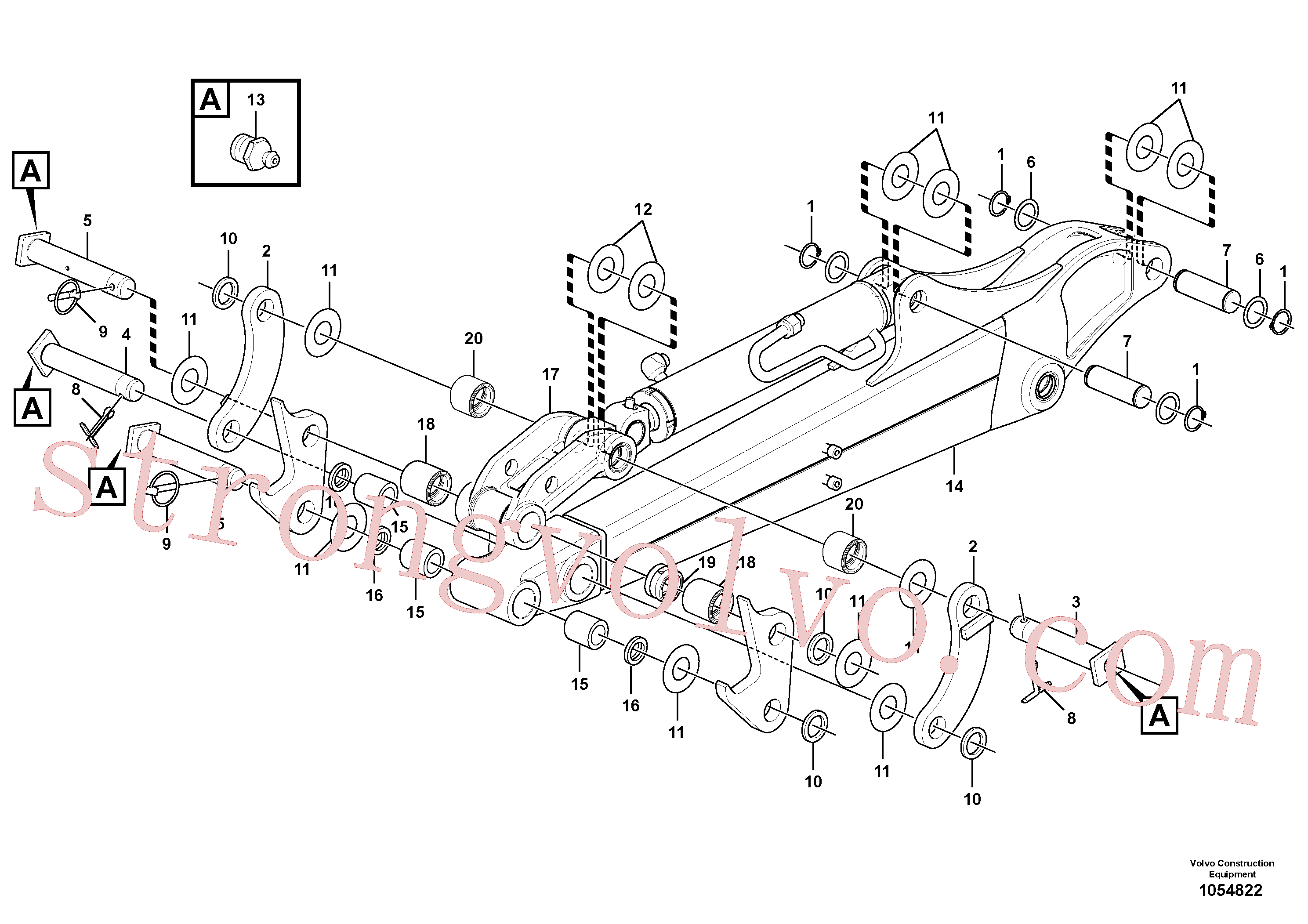VOE16217442 Volvo Braço de afundamento(1054822 Montagem)