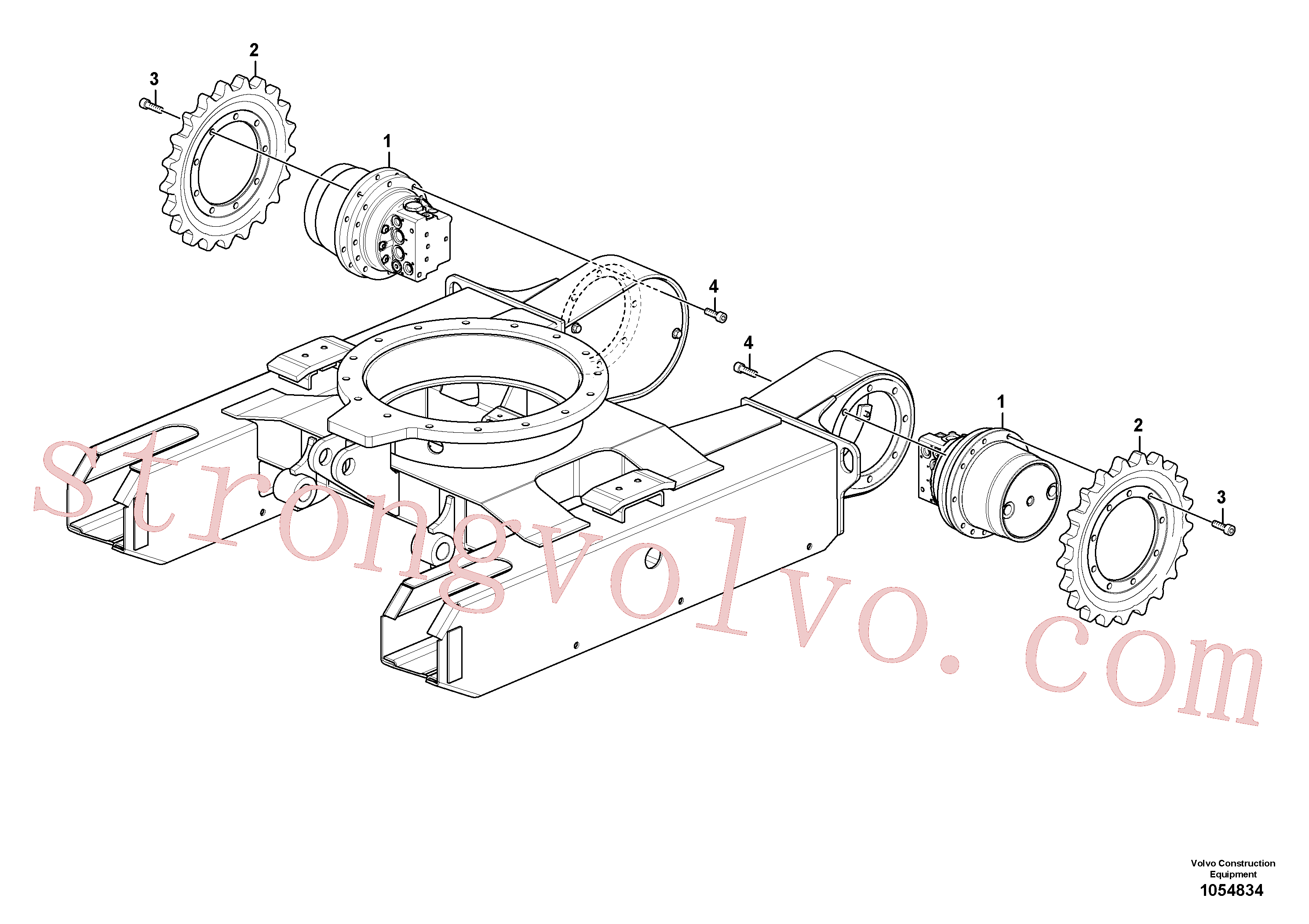 VOE11806465 Volvo Conjunto do motor da engrenagem de curso / roda dentada(1054834 Montagem)