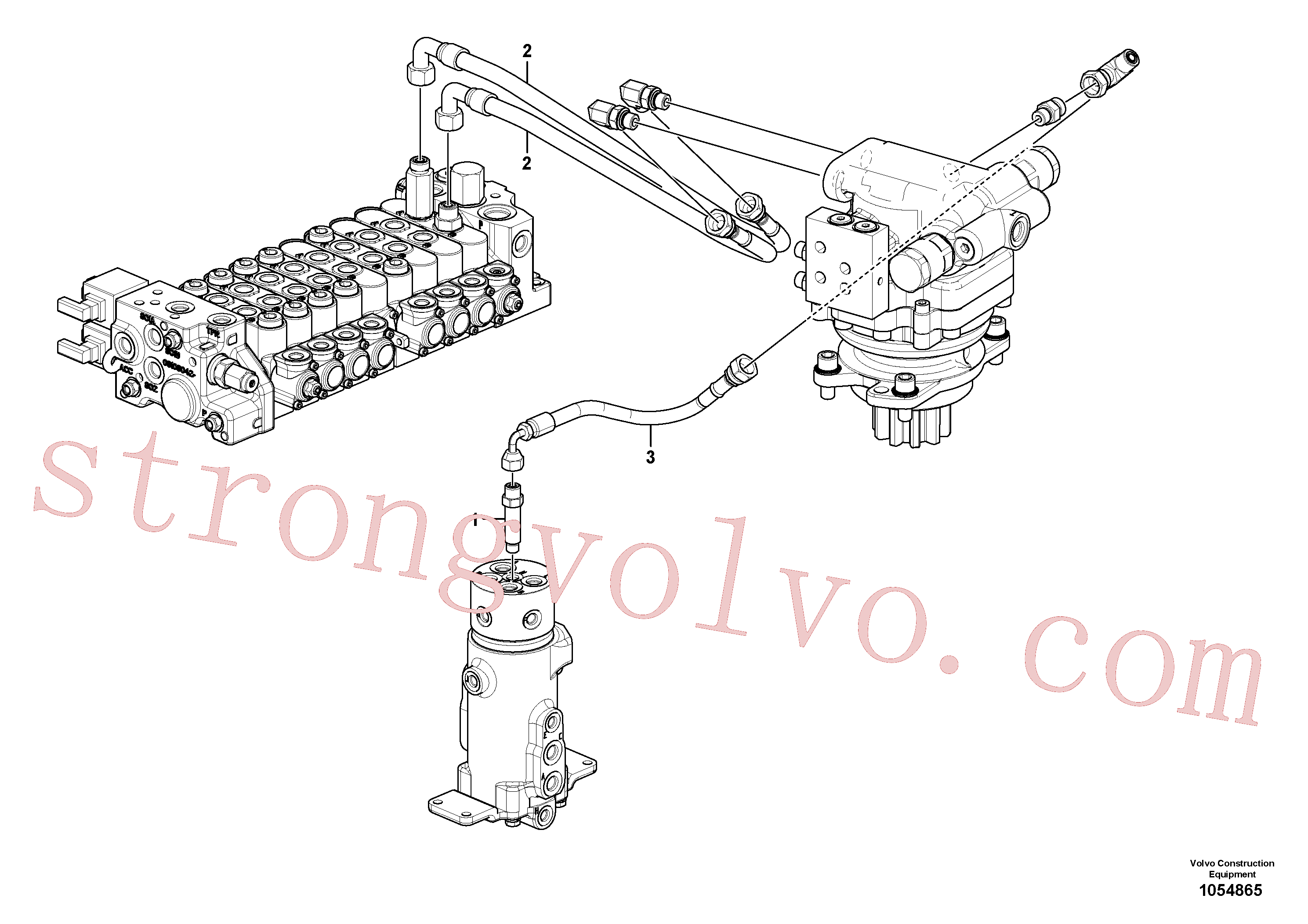 VOE11802934 Volvo Linha da rótula, válvula de comando à rótula(1054865 Montagem)