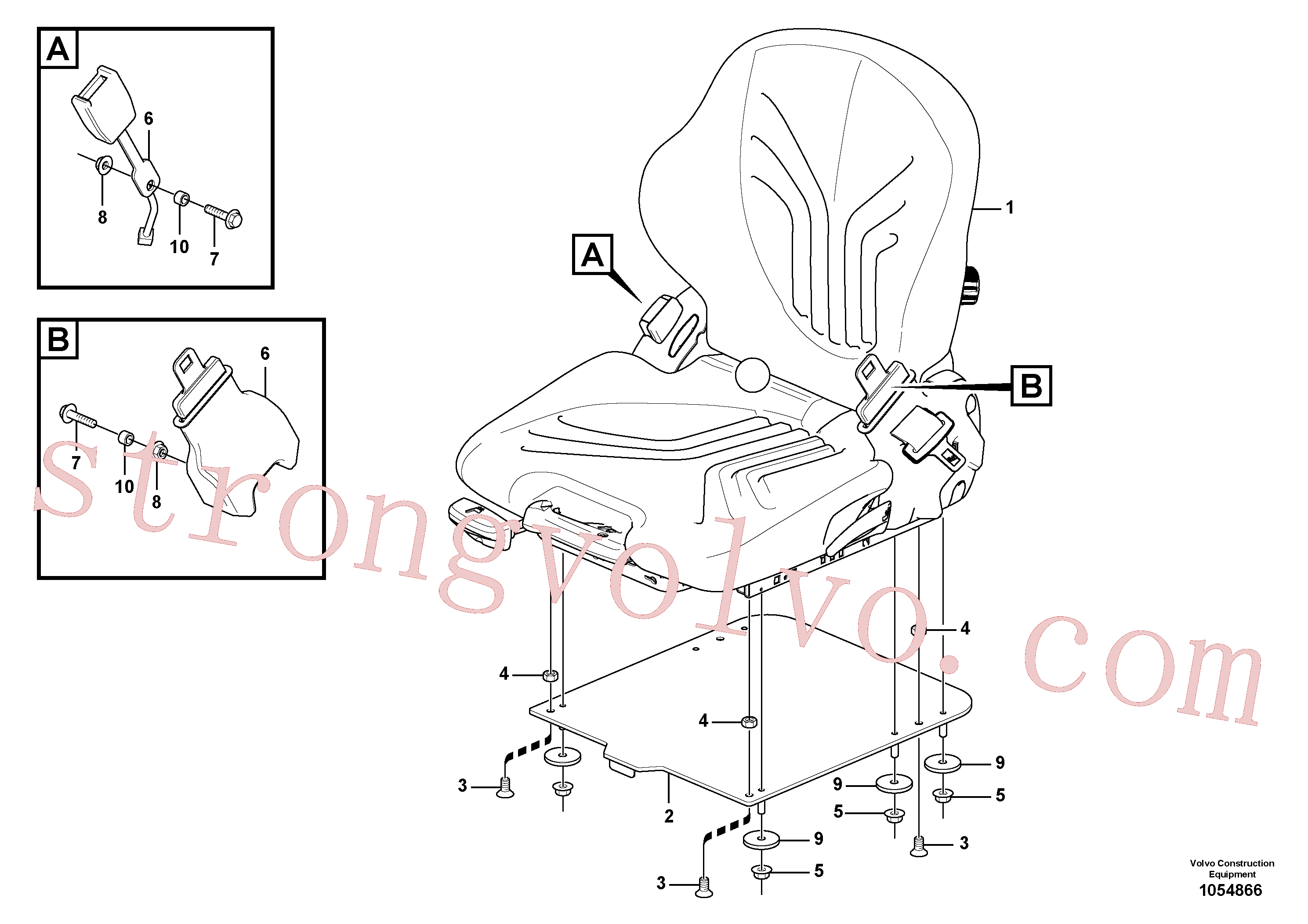 Volvo VOE990950 Contra porca flange Volvo Acessórios para escavadeira