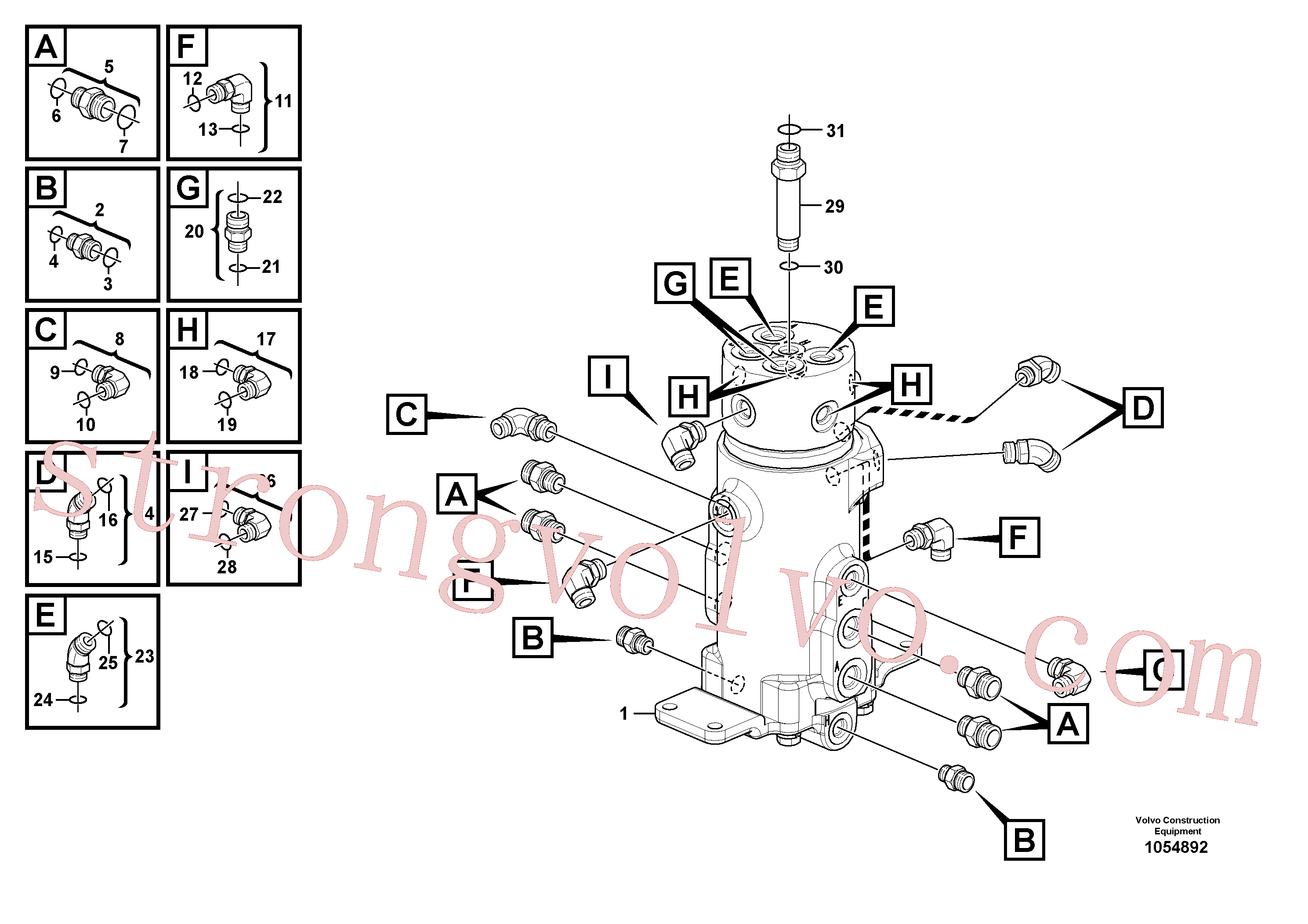 VOE936608 Volvo Equipamento da junta articulada(1054892 Montagem)