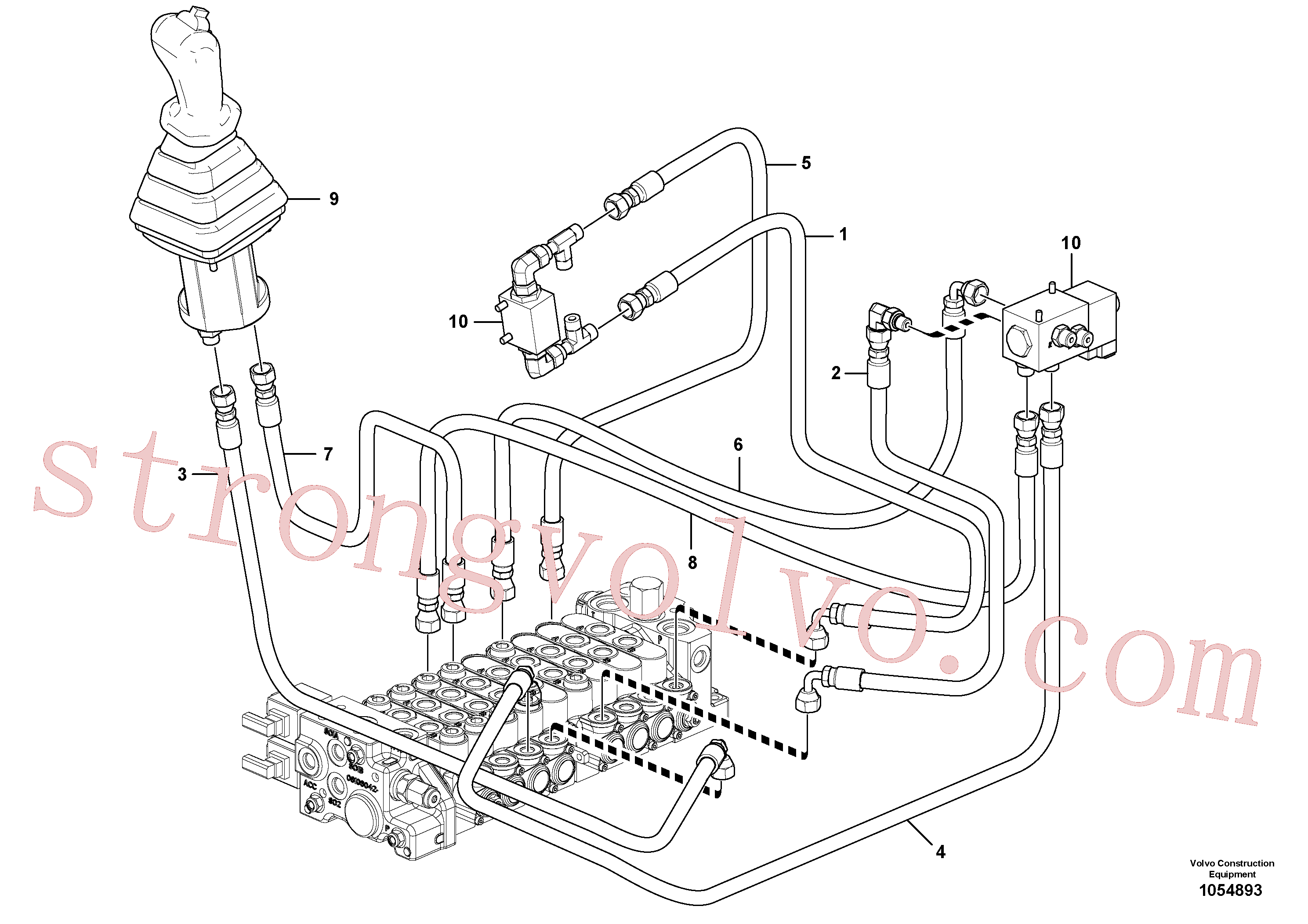 VOE936292 Volvo Circuito hidráulico (baixa pressão)(1054893 Montagem)