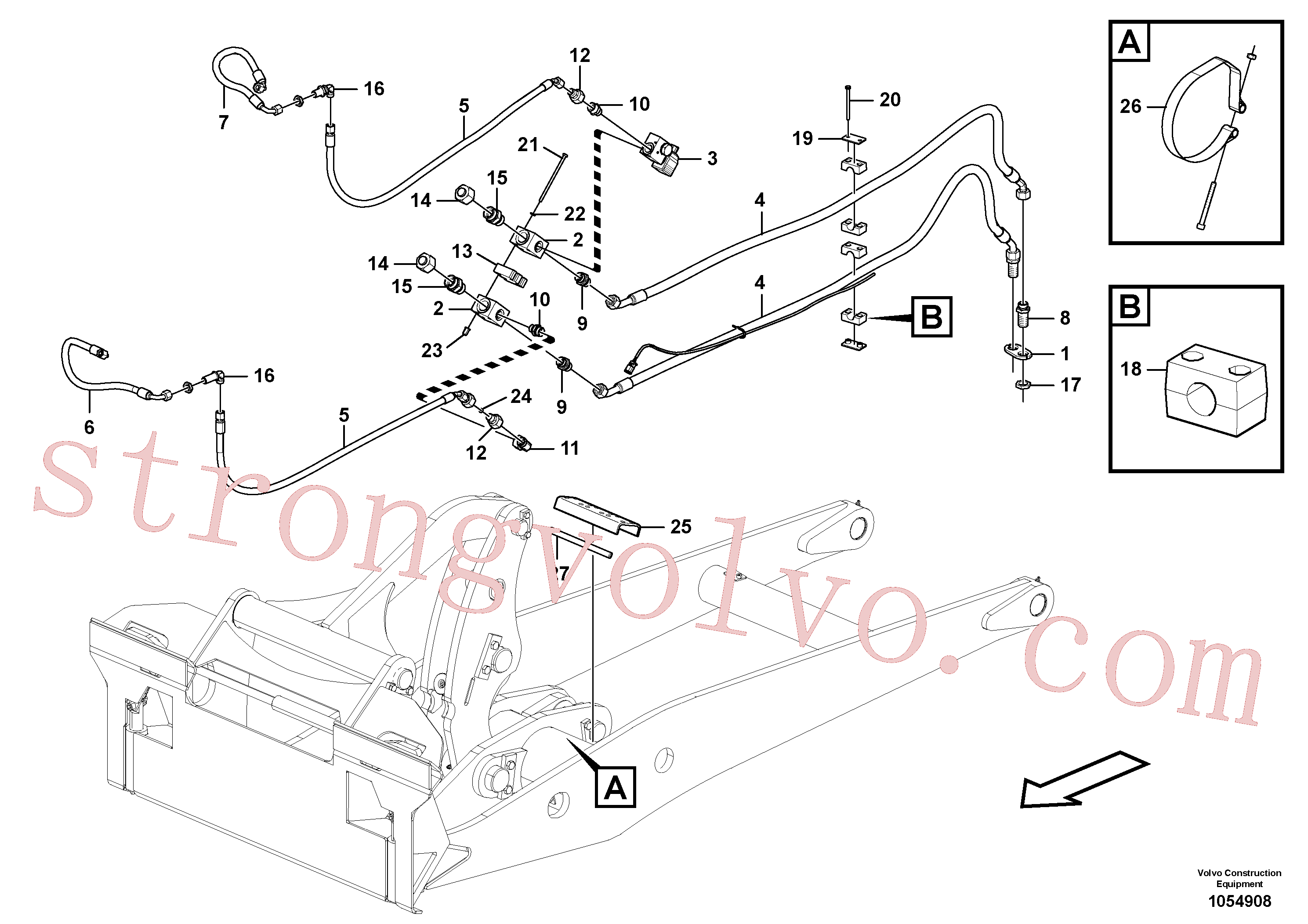 VOE957095 Volvo Bomba auxiliar com linhas(1054908 Montagem)