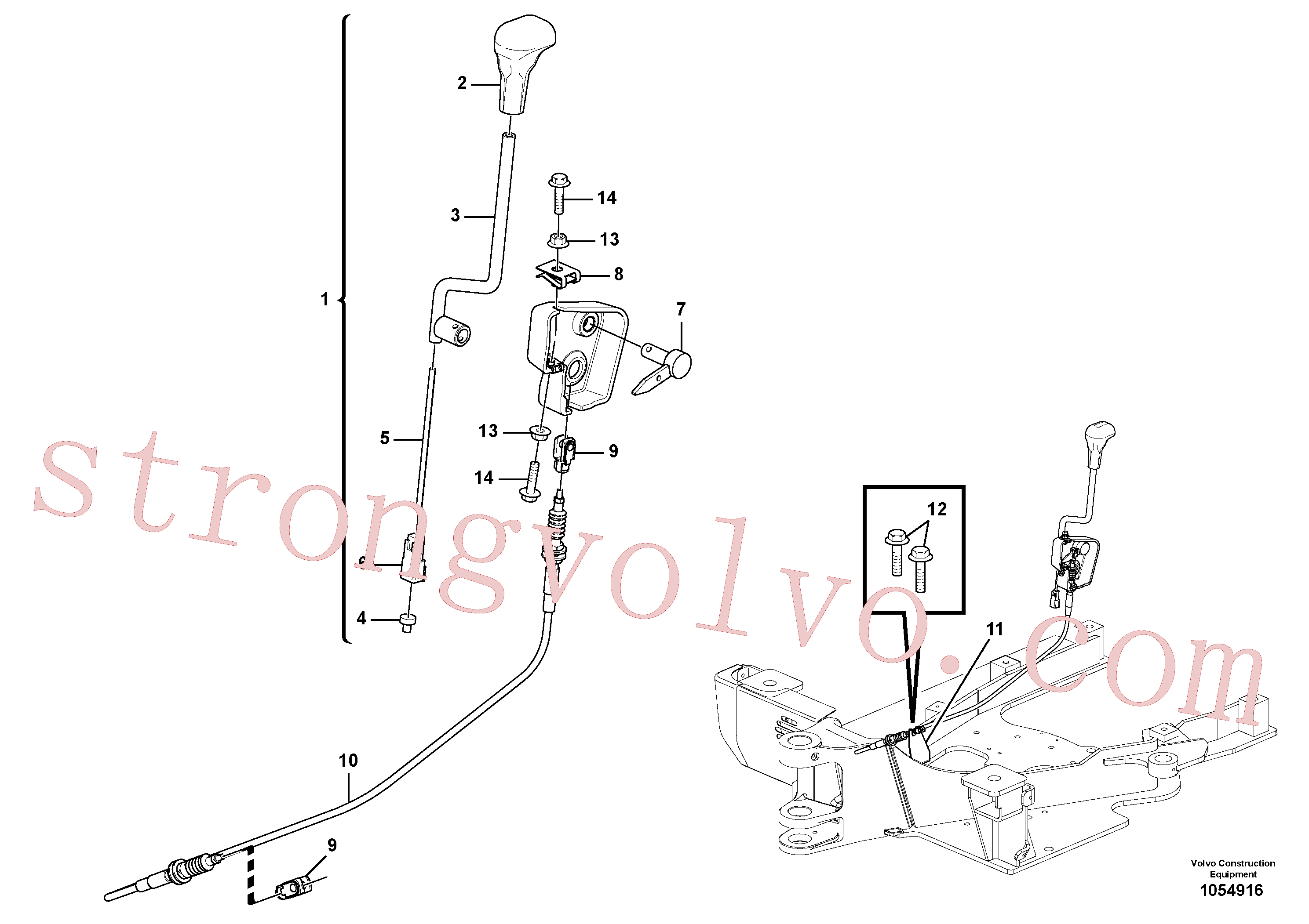 VOE11802563 Volvo Alavanca de comando: lâmina de terraplanagem(1054916 Montagem)