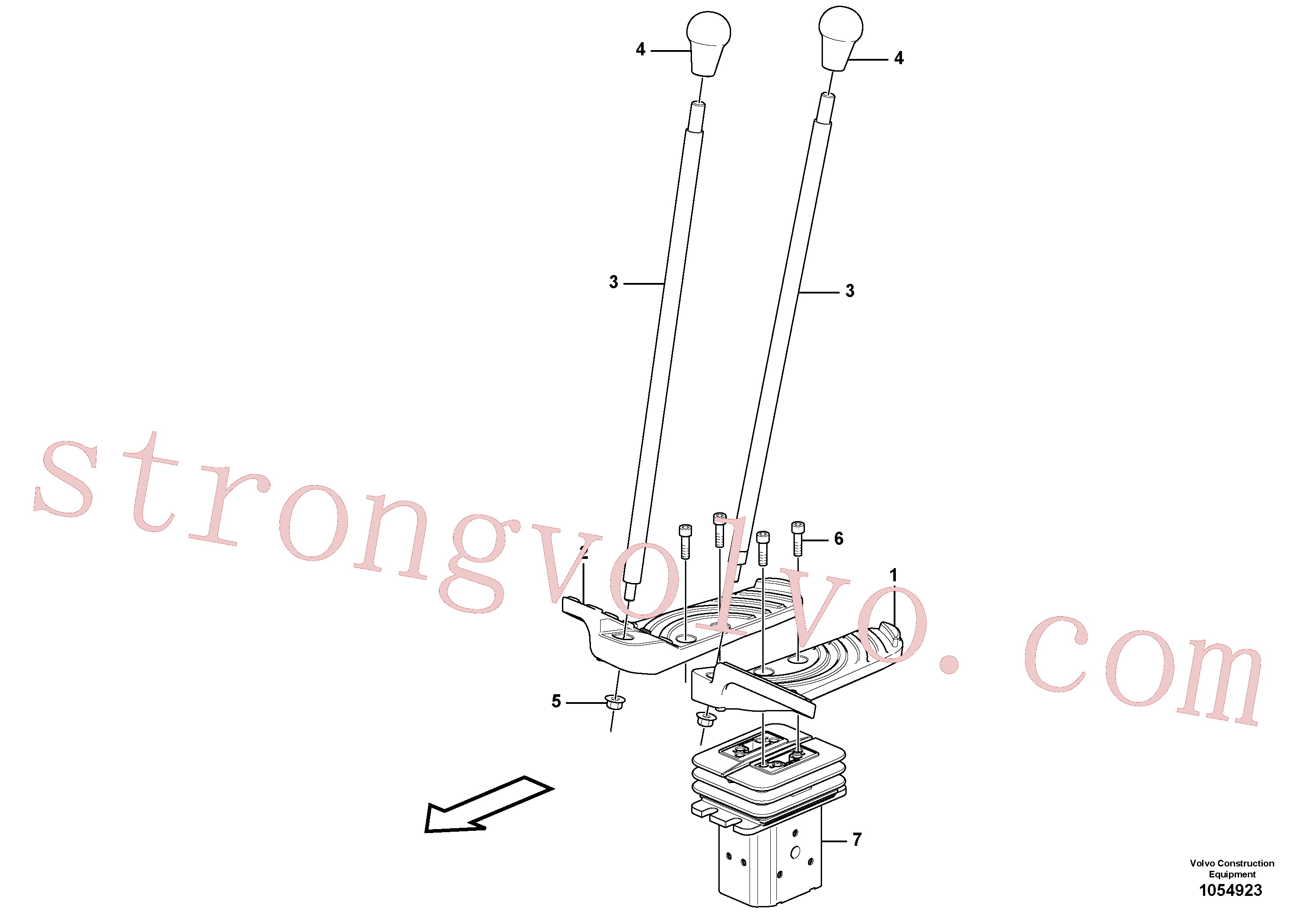 VOE15624140 Volvo Alavancas de comando: curso(1054923 Montagem)