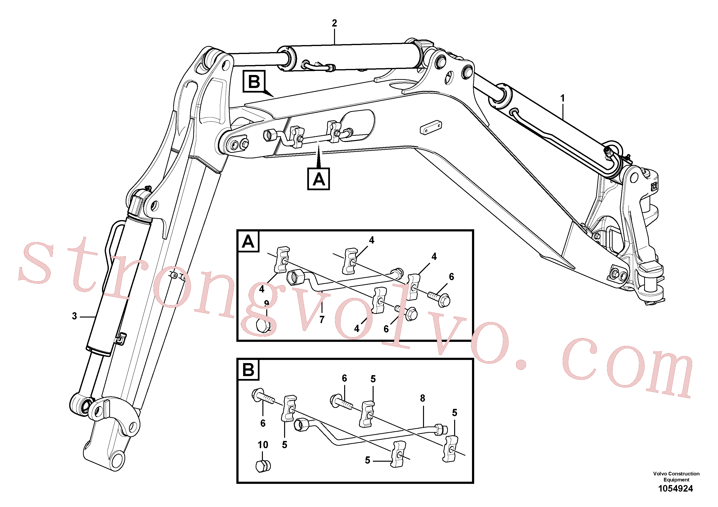 VOE15607905 Volvo Circuito hidráulico (lança)(1054924 Montagem)