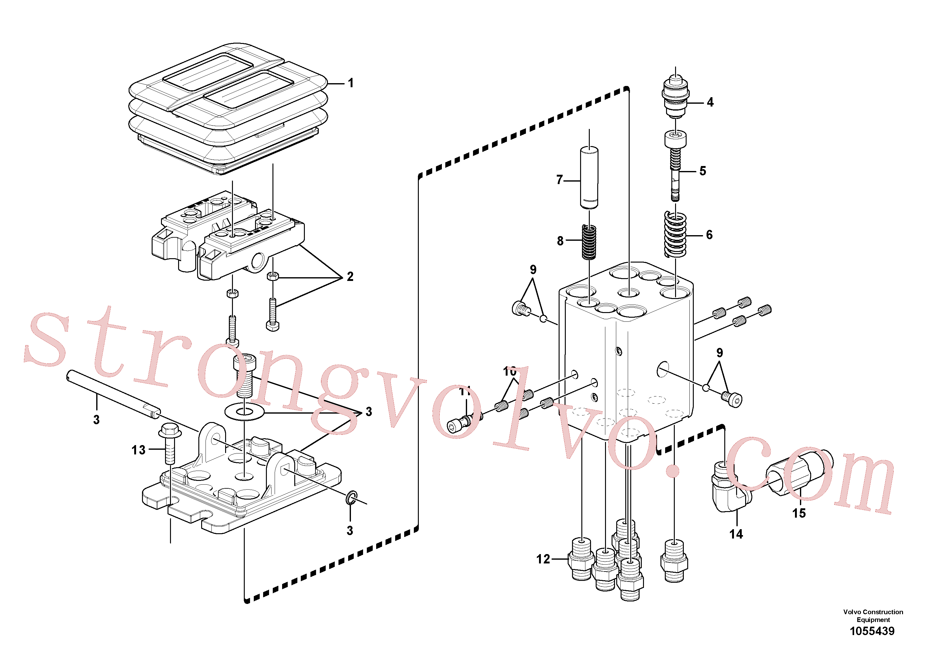 VOE15645064 Volvo Pedal da válvula de comando à distância, motor de curso(1055439 Montagem)