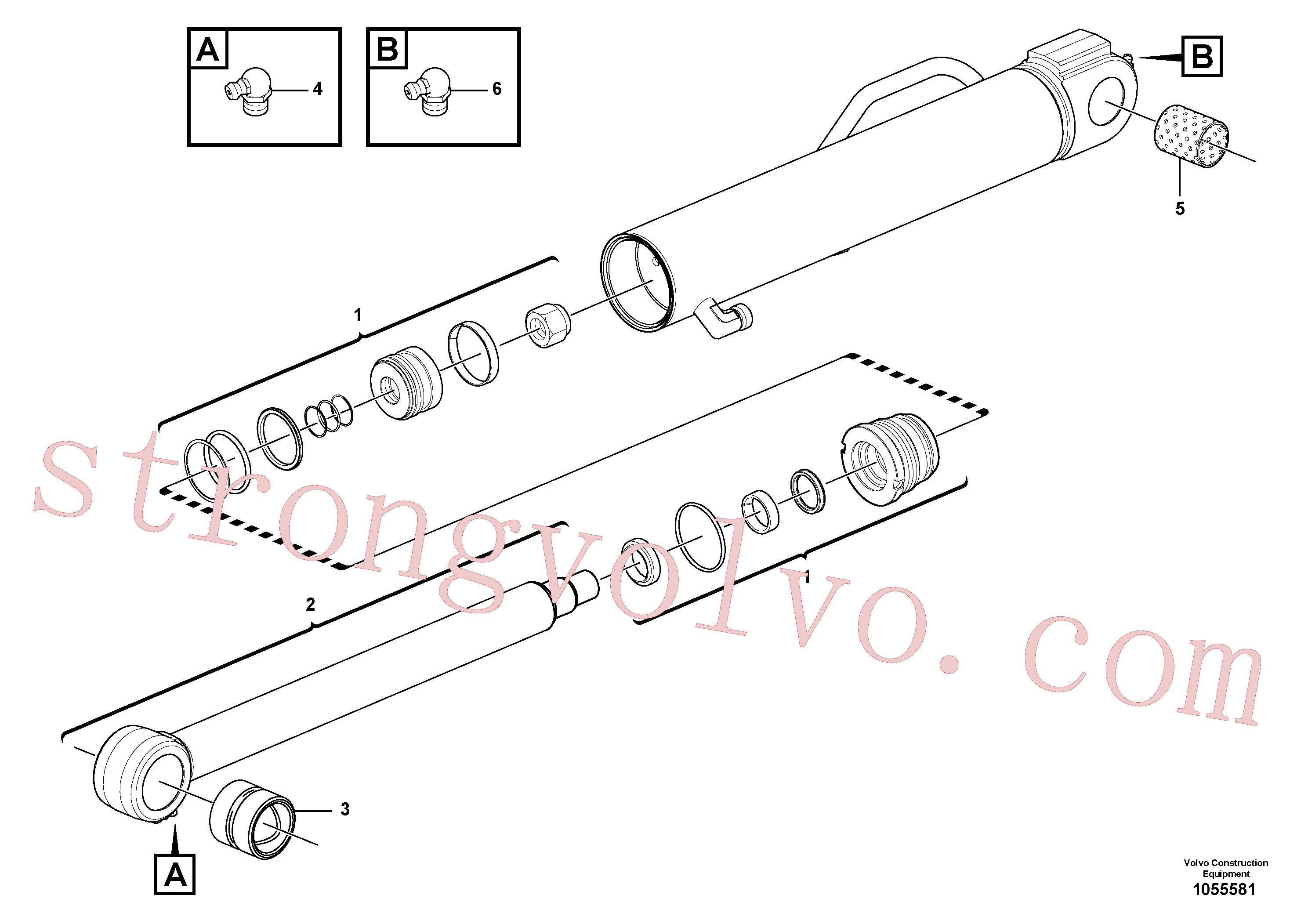VOE11988179 Volvo Cilindro de balde(1055581 Montagem)