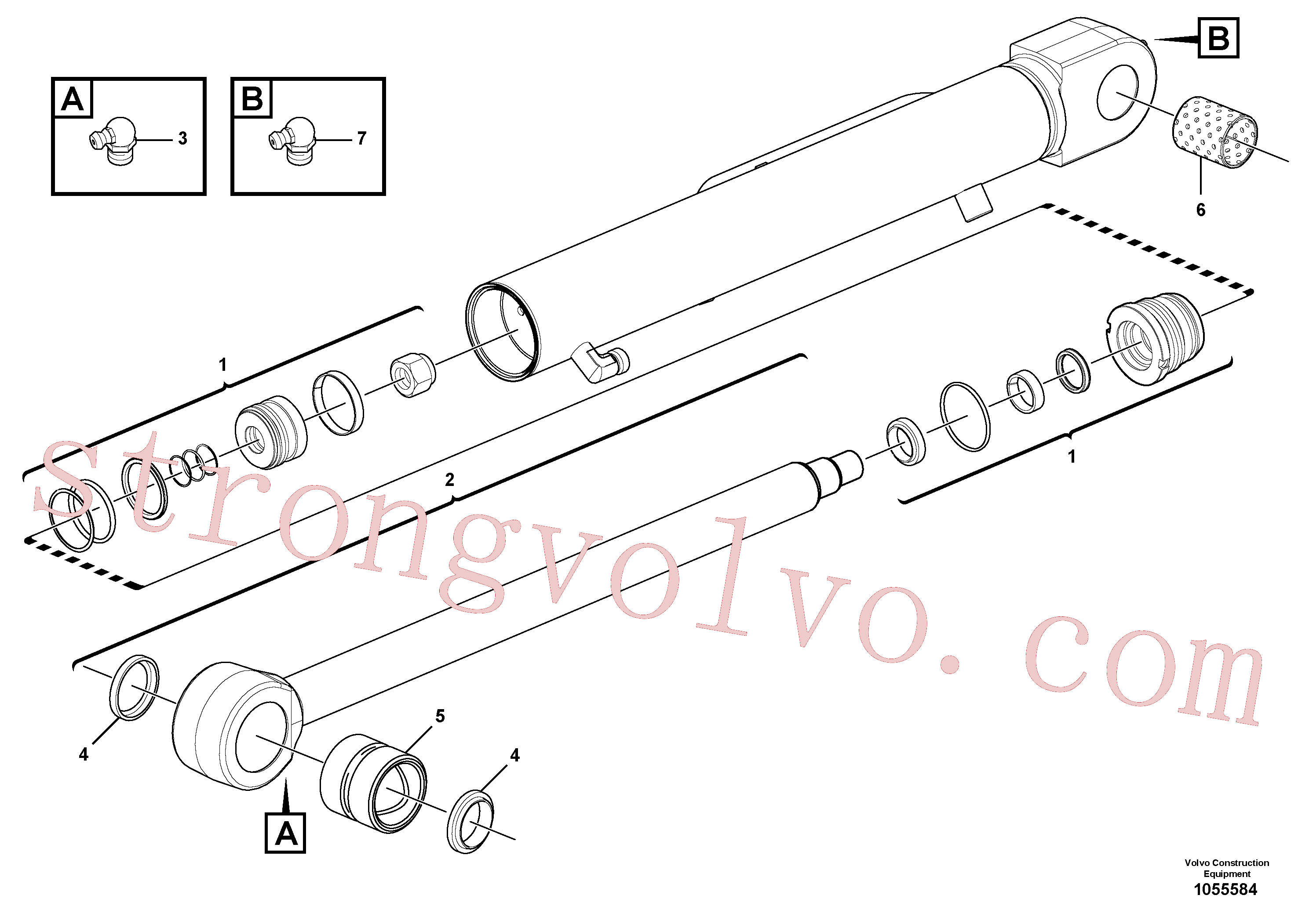 VOE15163209 Volvo Cilindro de balde(1055584 Montagem)