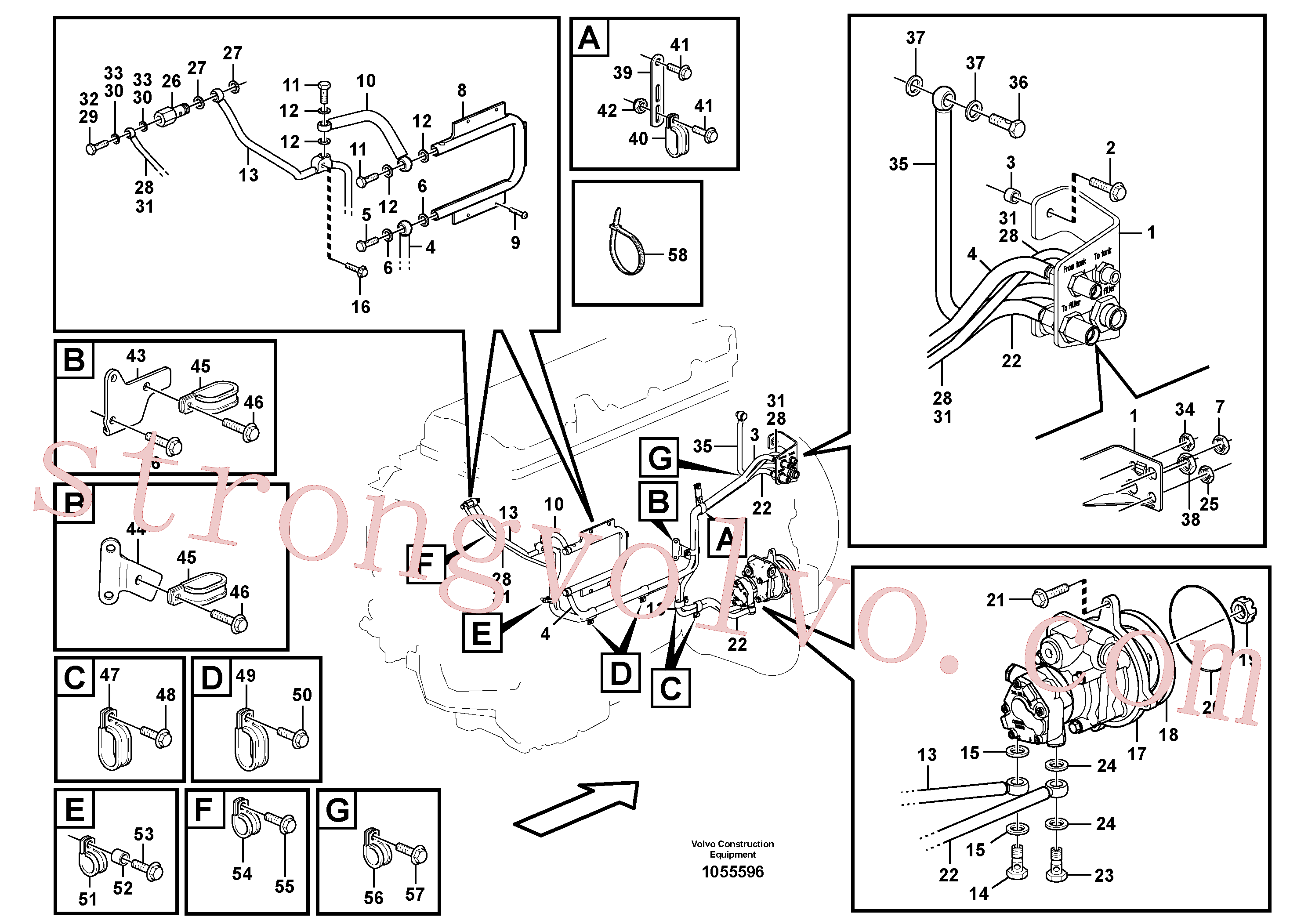 VOE8131292 Volvo Tubos de combustível, bomba de combustível(1055596 Montagem)