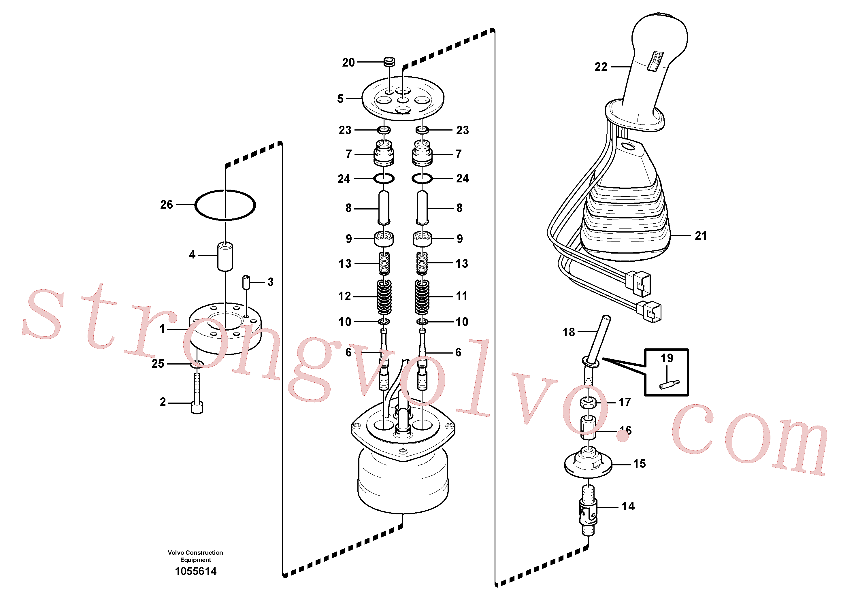 SA8230-28800 Volvo Servo-sistema, válvula de comando à distância(1055614 Montagem)