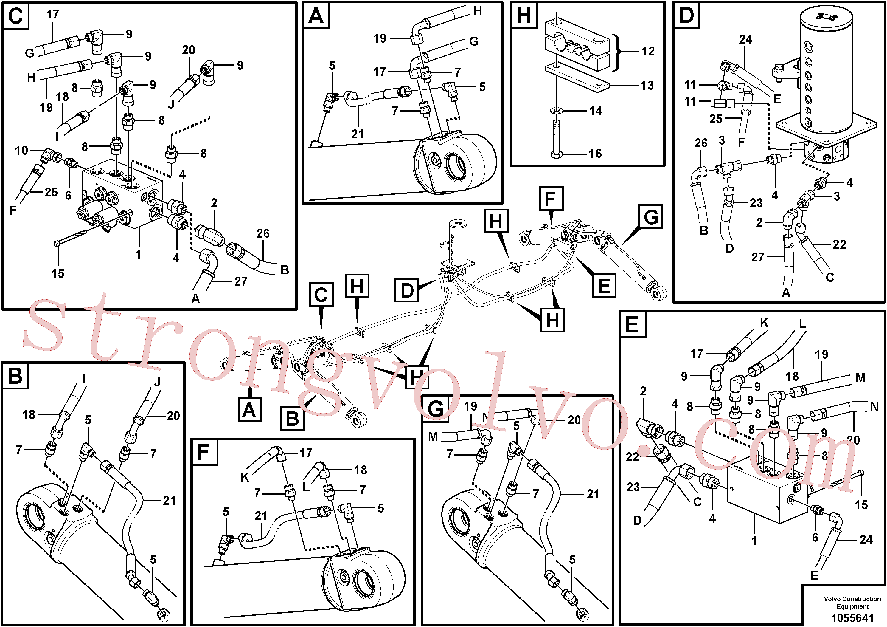 VOE937902 Volvo Hidráulica de serviço, extensor dianteiro e traseiro(1055641 Montagem)