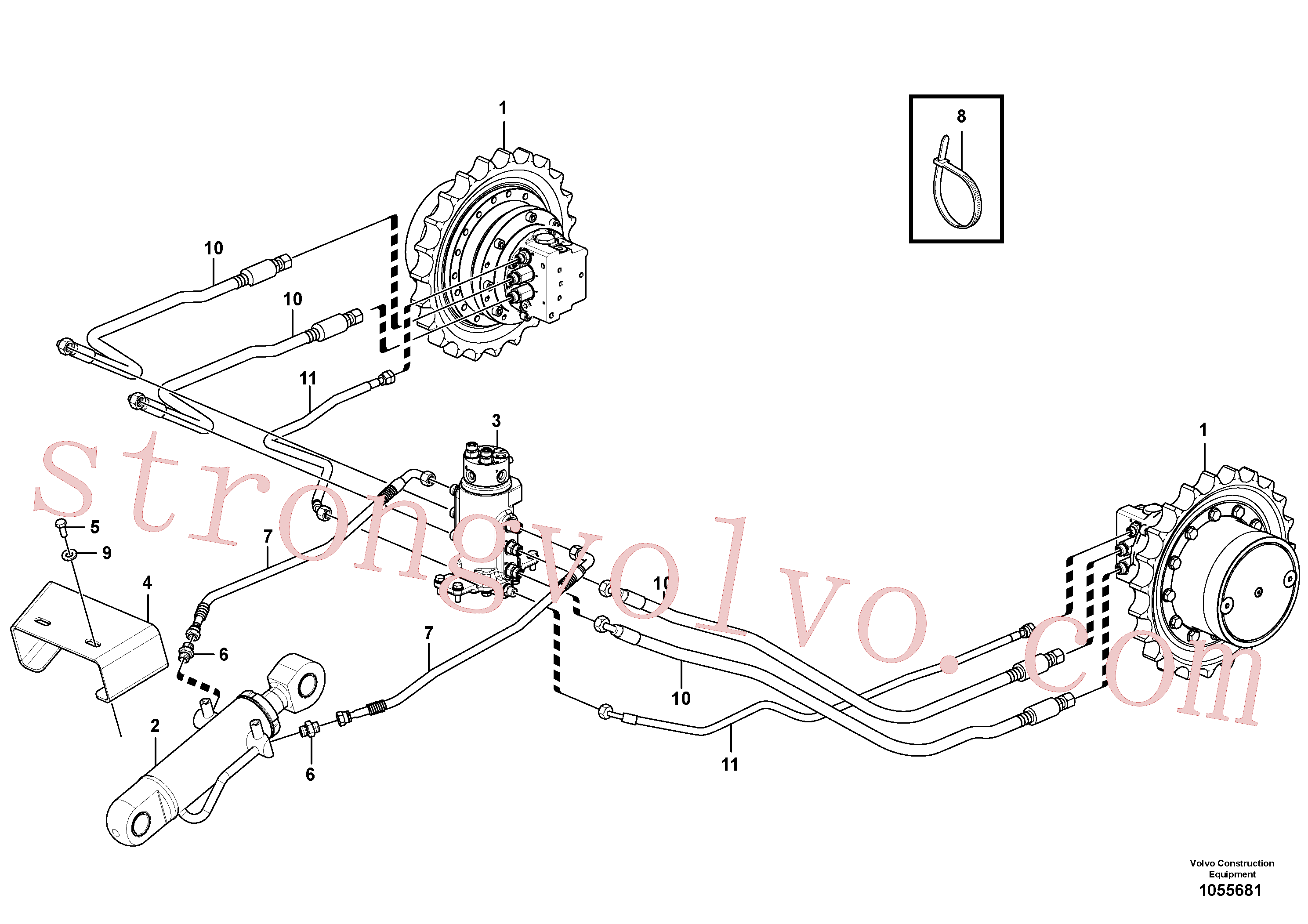 VOE15639391 Volvo Circuito hidráulico (estrutura inferior)(1055681 Montagem)